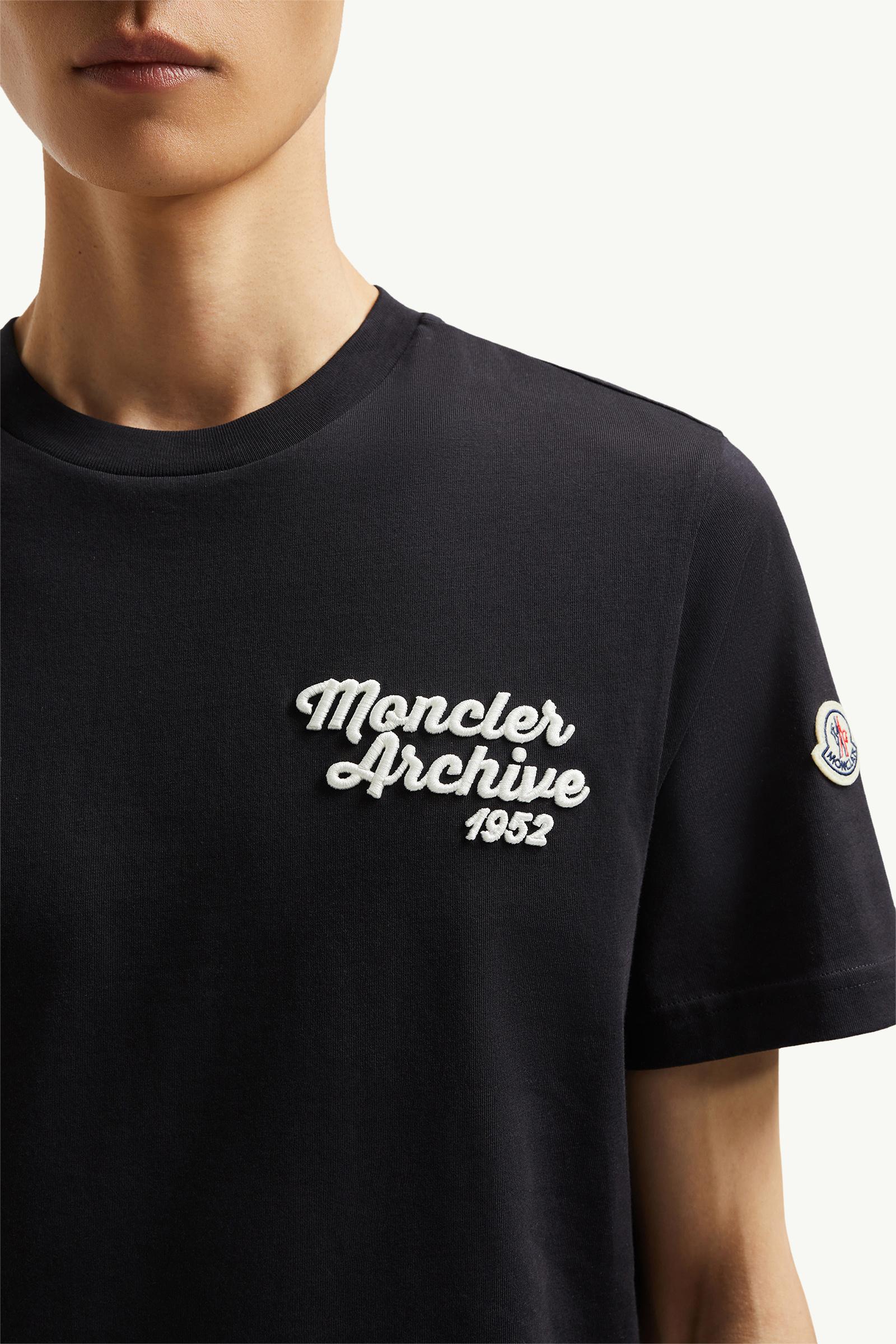 Navy Blue Embroidered Logo Cotton T-Shirt - Polos & T-shirts