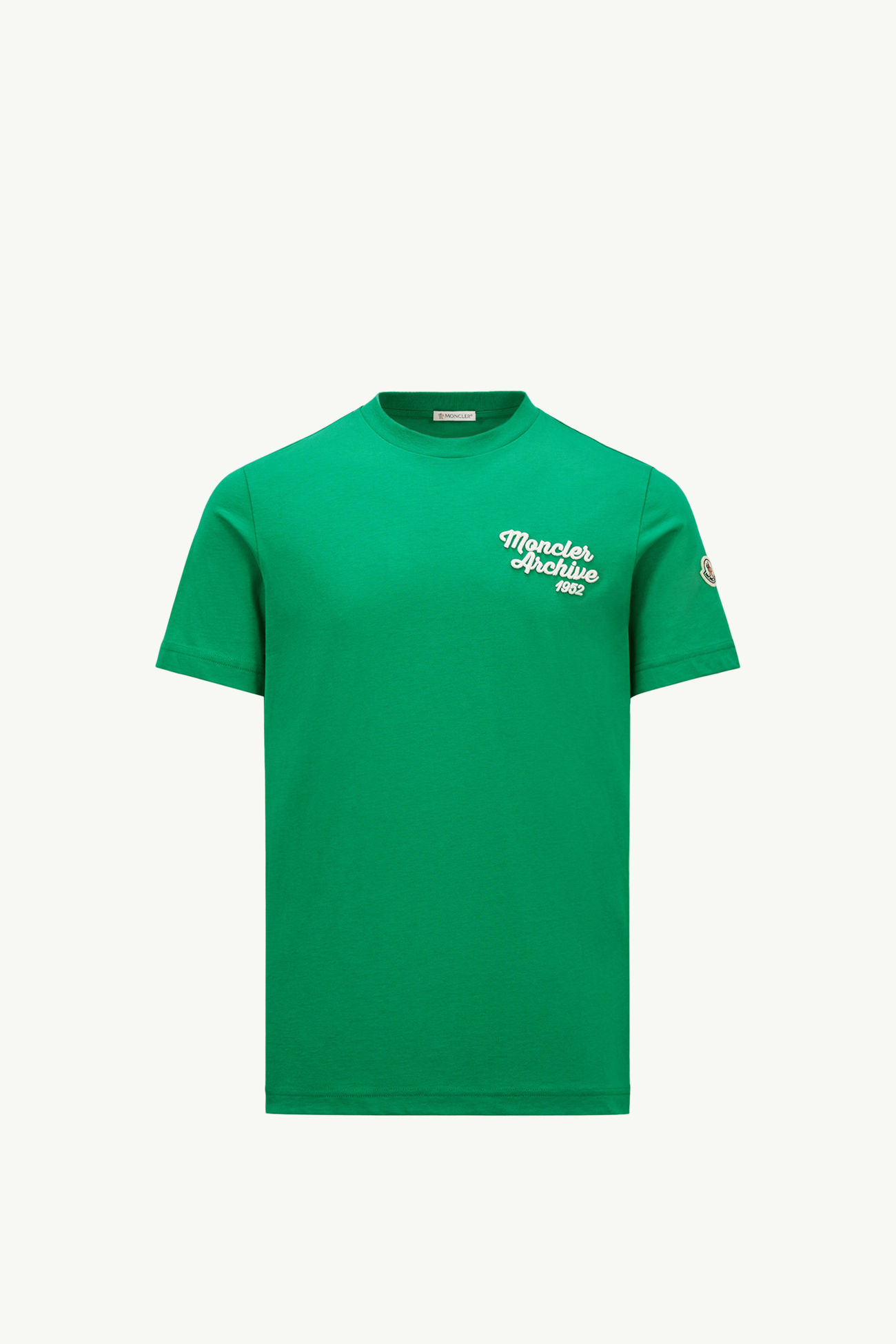 刺繡標誌棉質T恤 男士 鮮綠色 Moncler 2