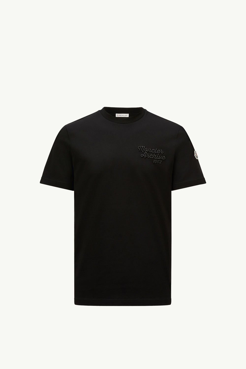 T-Shirt aus Baumwolle mit gesticktem Logo Herren Schwarz Moncler 2