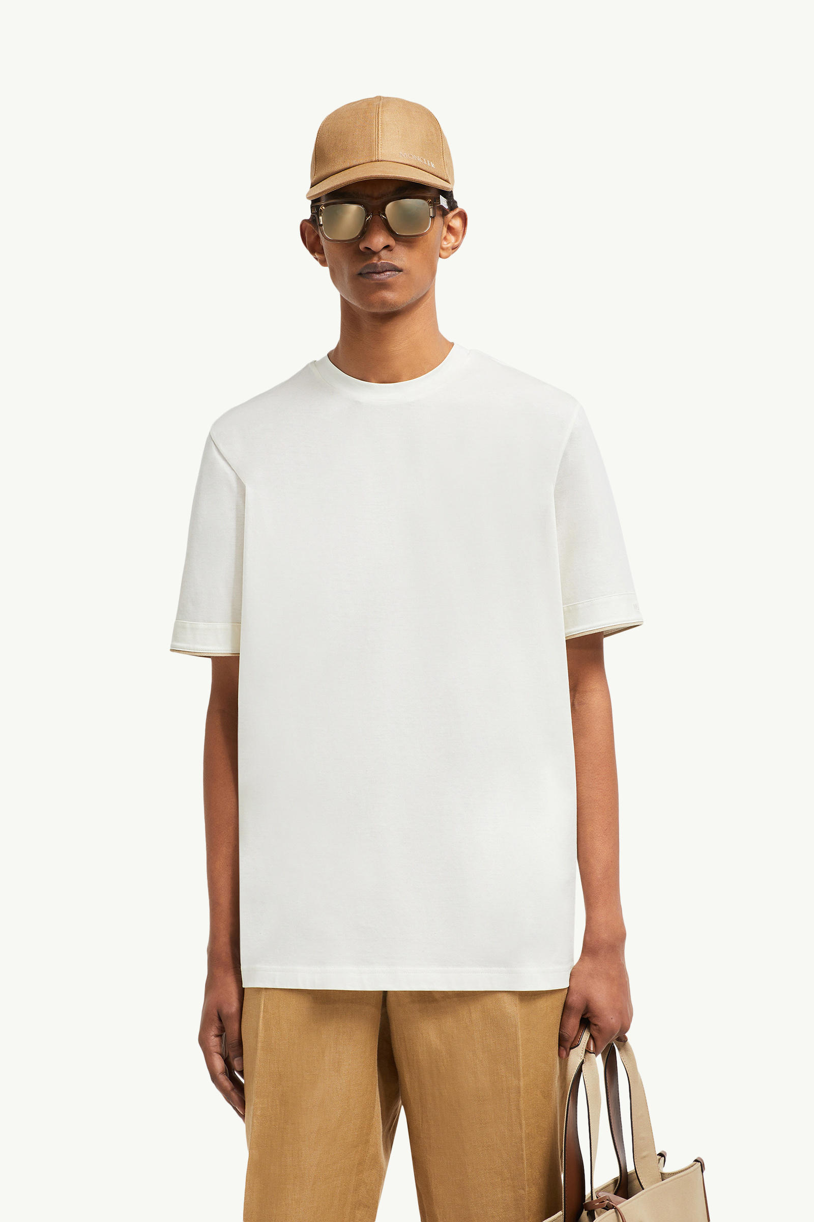 Cotton T-Shirt Men White Moncler 0
