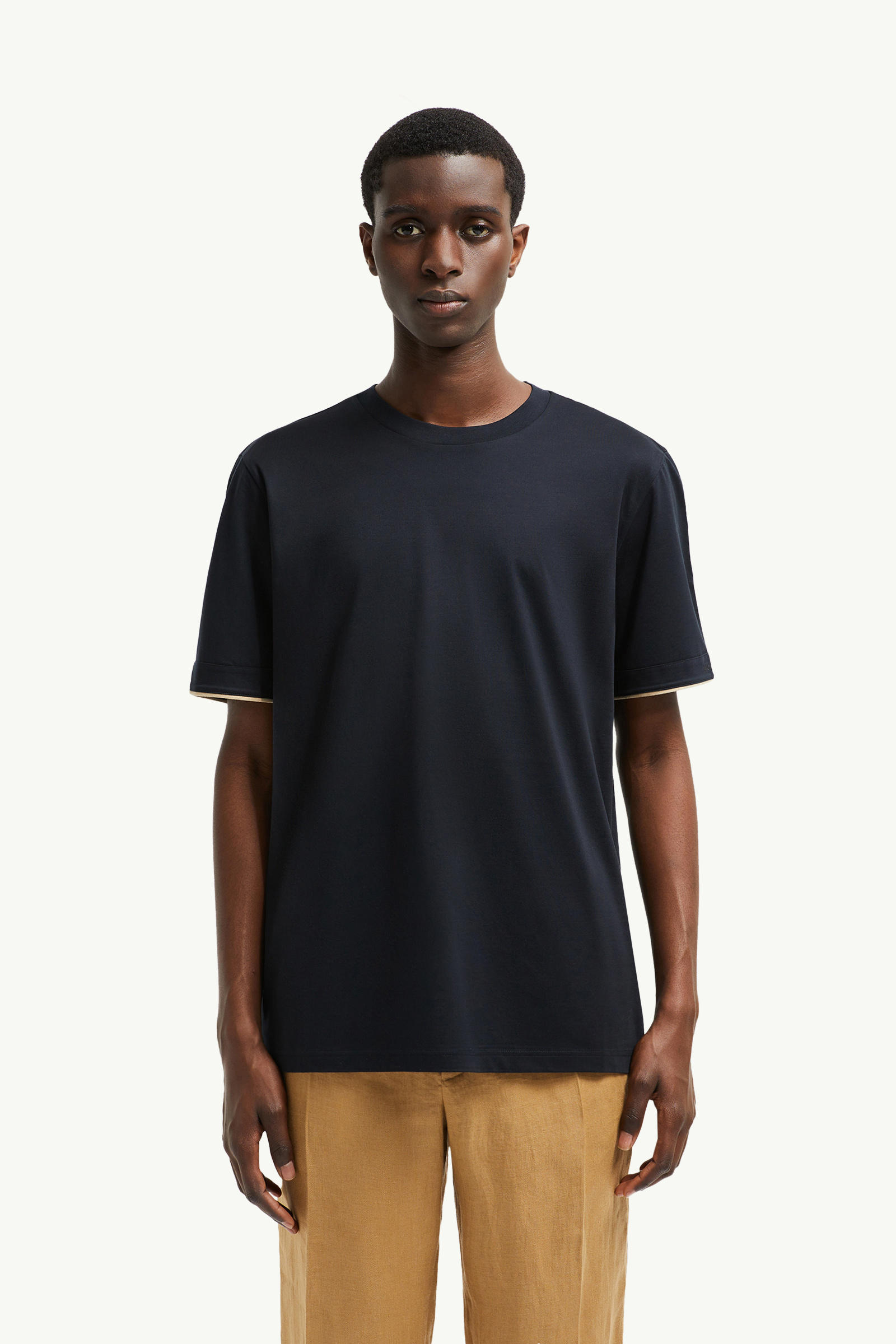 T-shirt in cotone Uomo Blu Navy Moncler 0