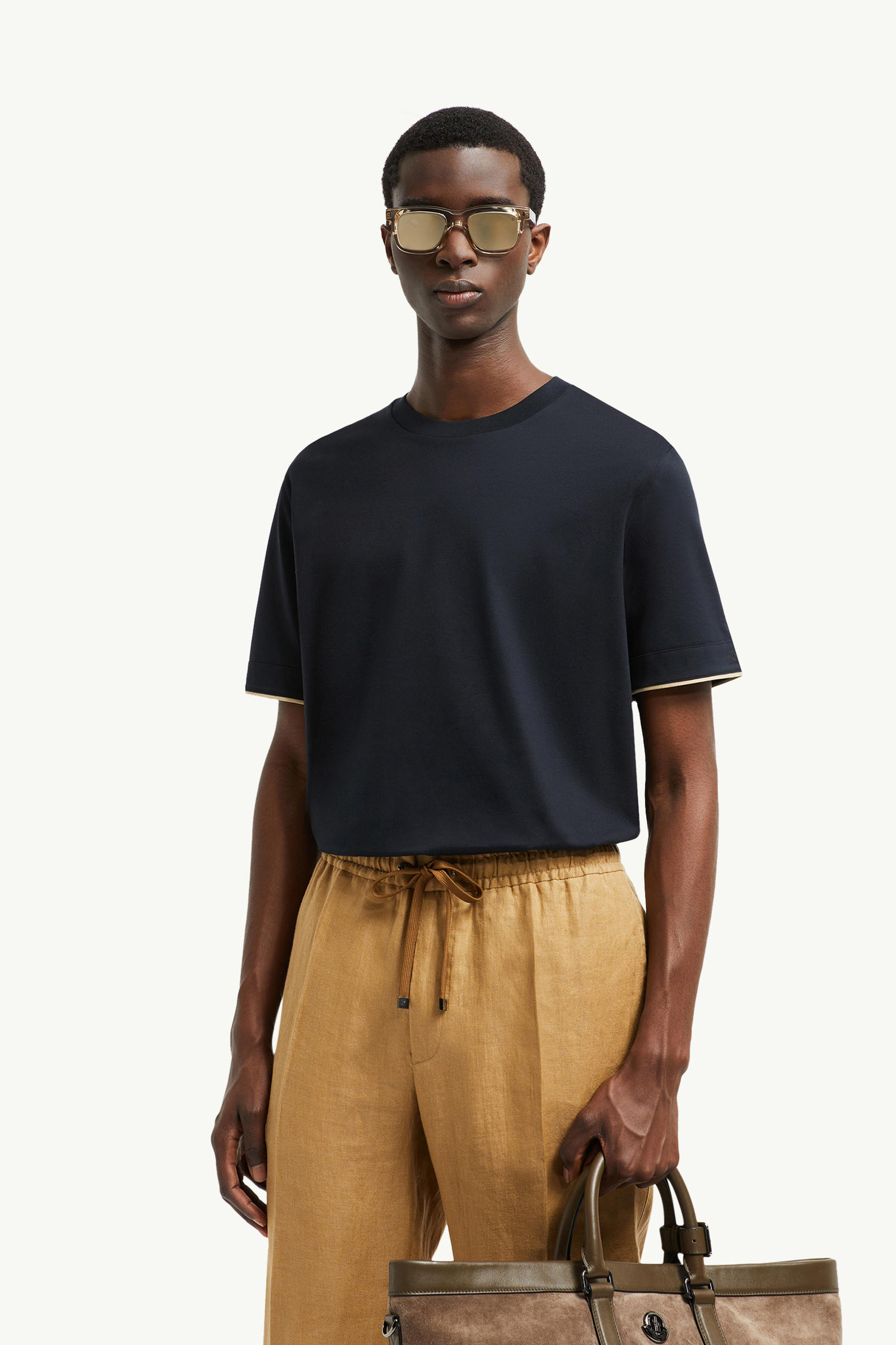 T-shirt in cotone Uomo Blu Navy Moncler 3