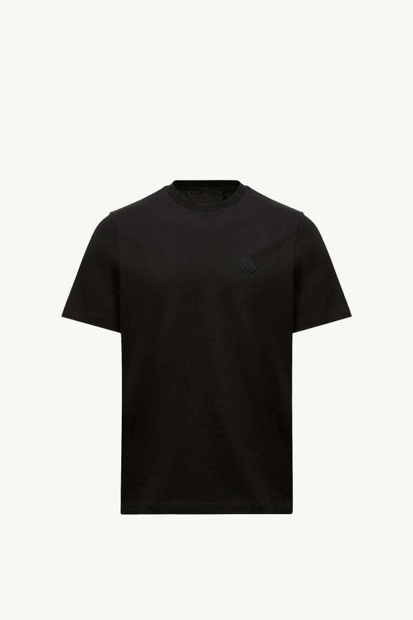 Vertical Back Logo Cotton T-Shirt Men Black Moncler 2
