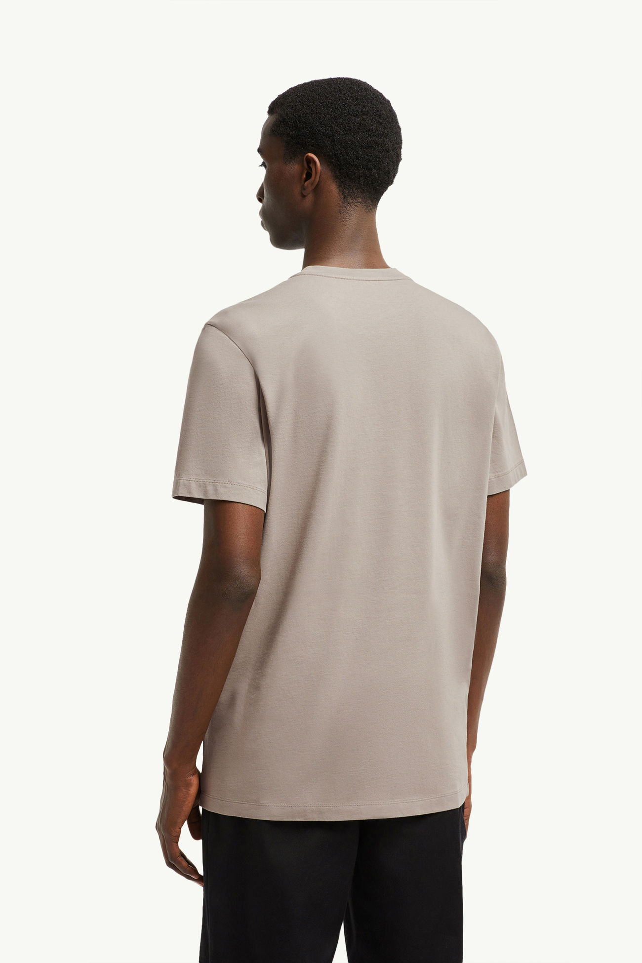 Camiseta de algodón con logotipo flocado Hombre Gris Moncler 4