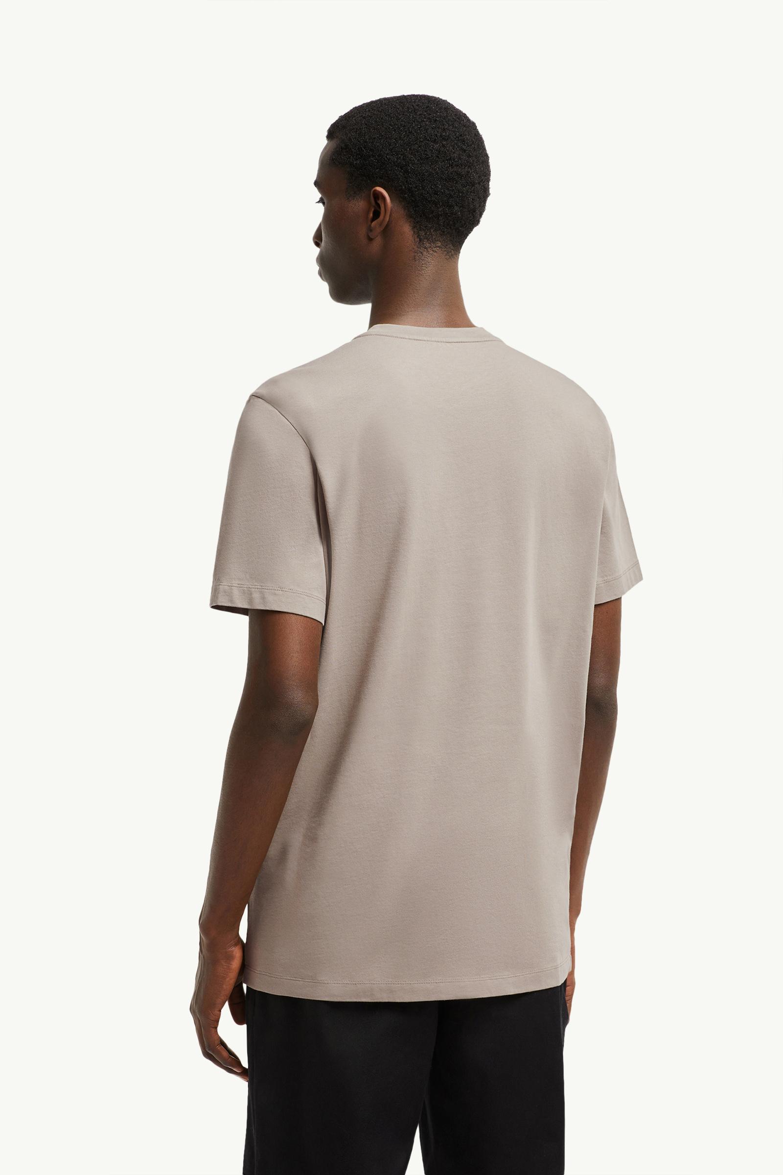 Grey Flocked Logo Cotton T-Shirt - Polos & T-shirts for Men