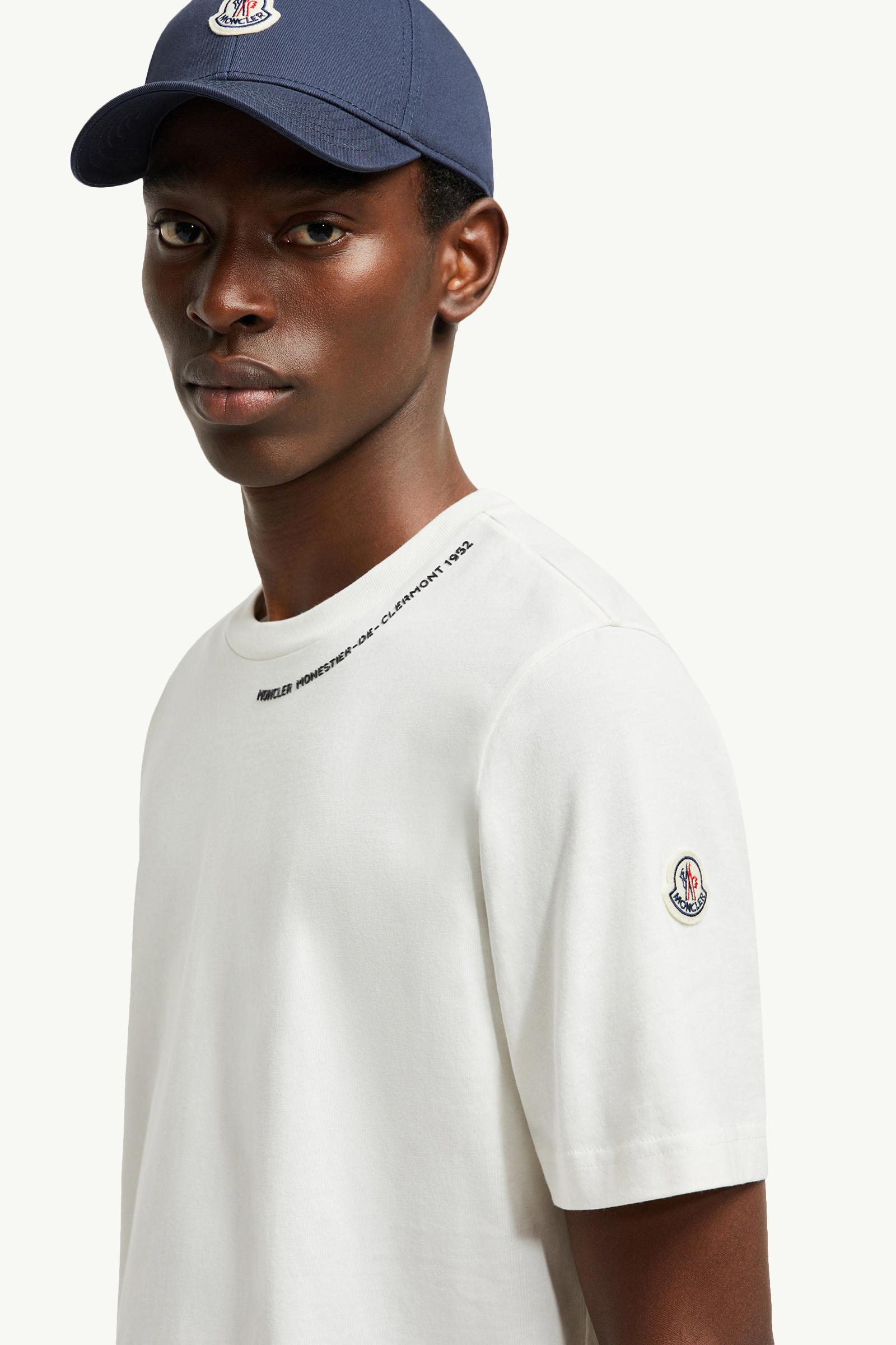 Embossed Logo Cotton T-Shirt Men White Moncler 1