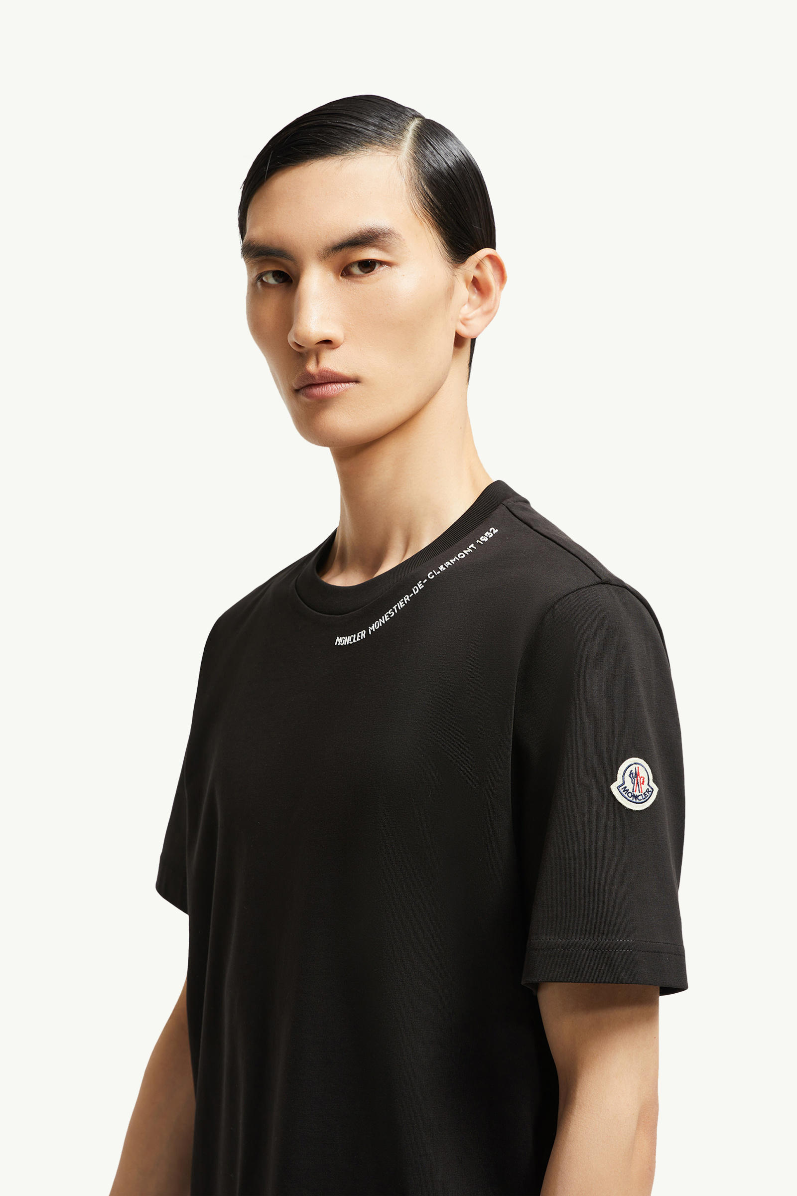 壓花標誌棉質T恤 男士 黑色 Moncler 1