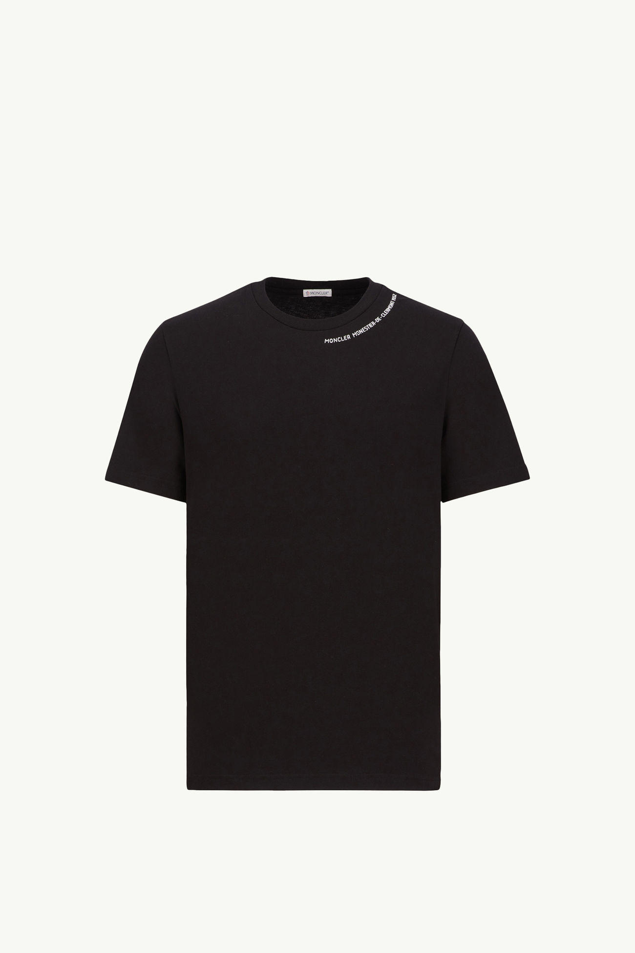 Camiseta de algodón con logotipo bordado Hombre Negro Moncler 2