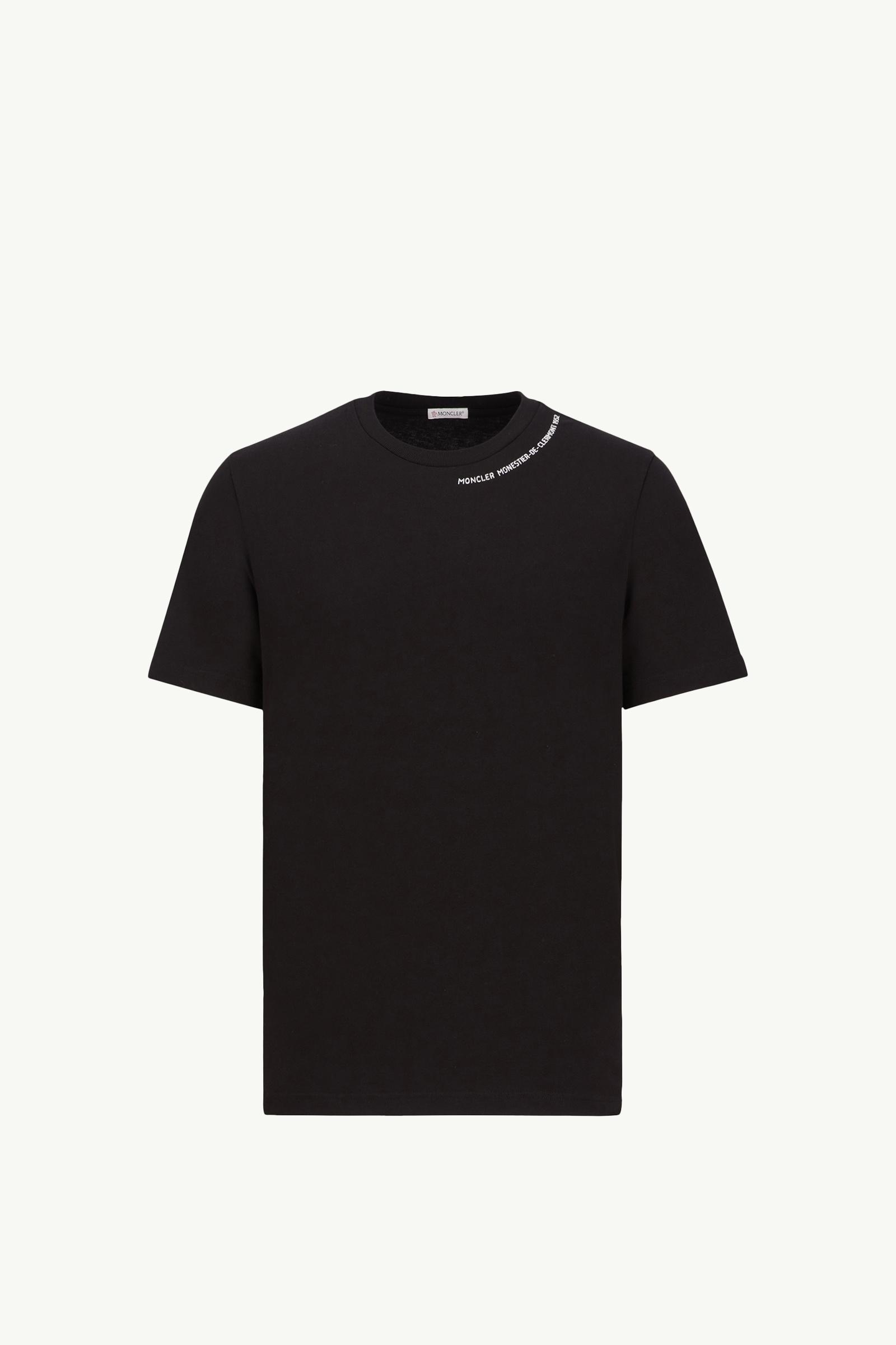 Black Embossed Logo Cotton T-Shirt - Polos & T-shirts for Men