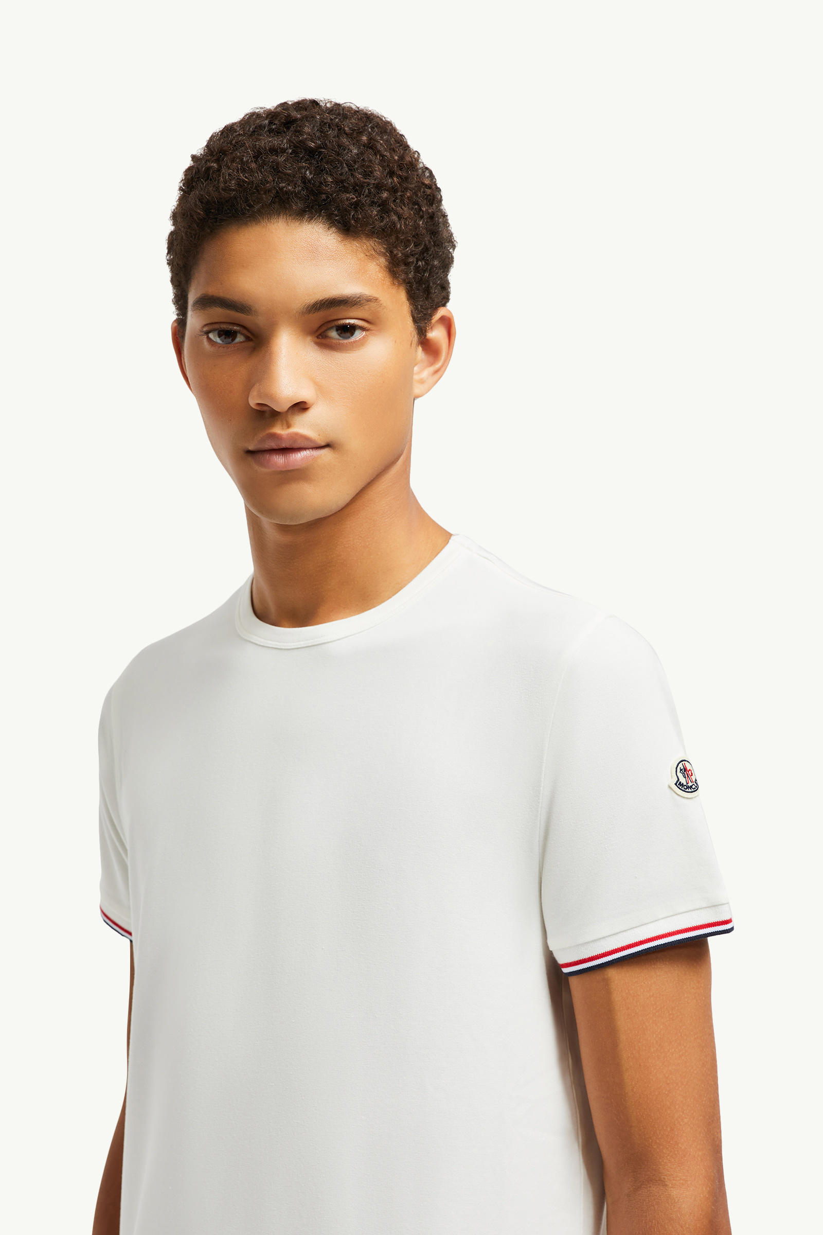 Tricolor-Trimmed Cotton T-Shirt Men Off White Moncler 1