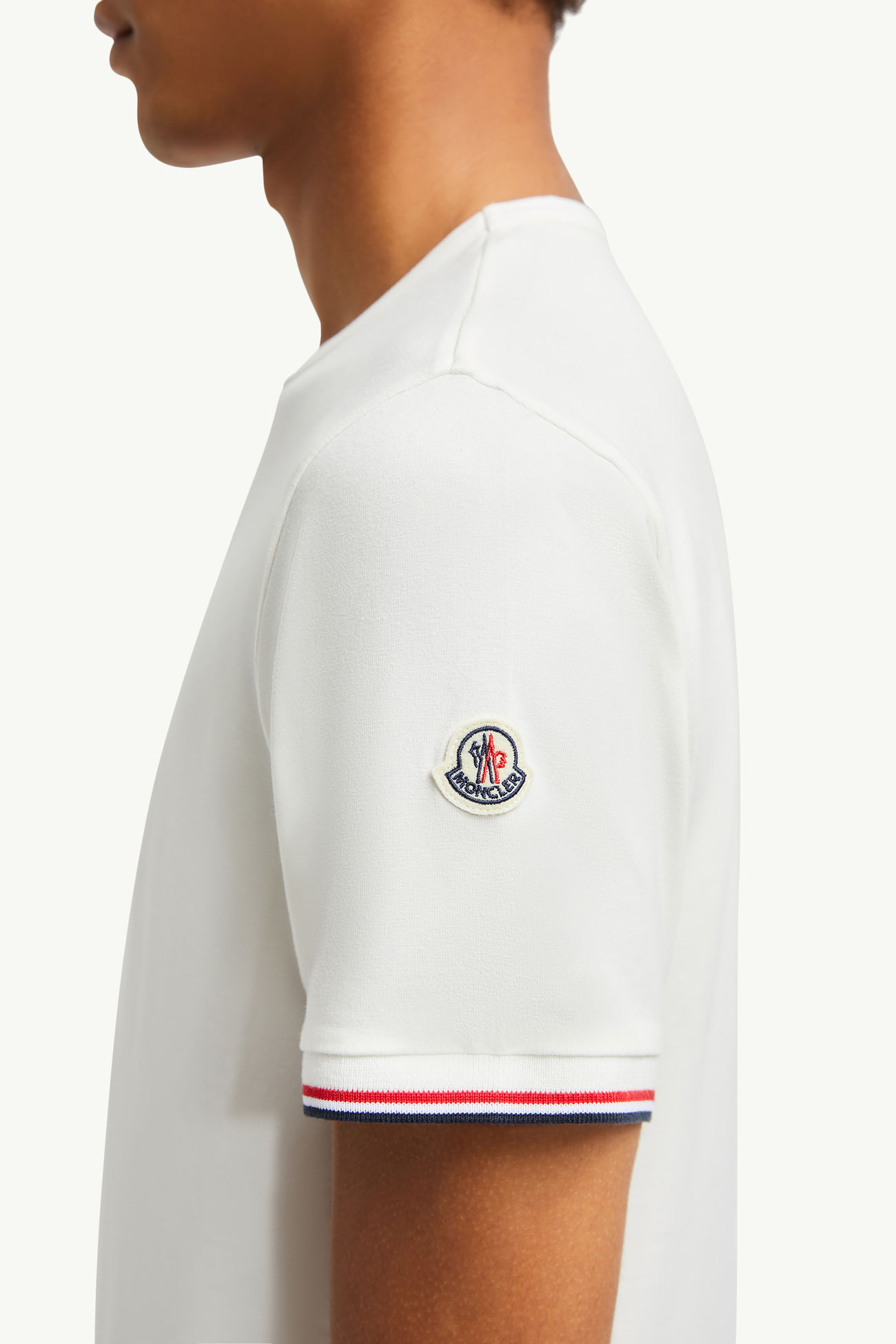 Tricolor-Trimmed Cotton T-Shirt Men Off White Moncler 5