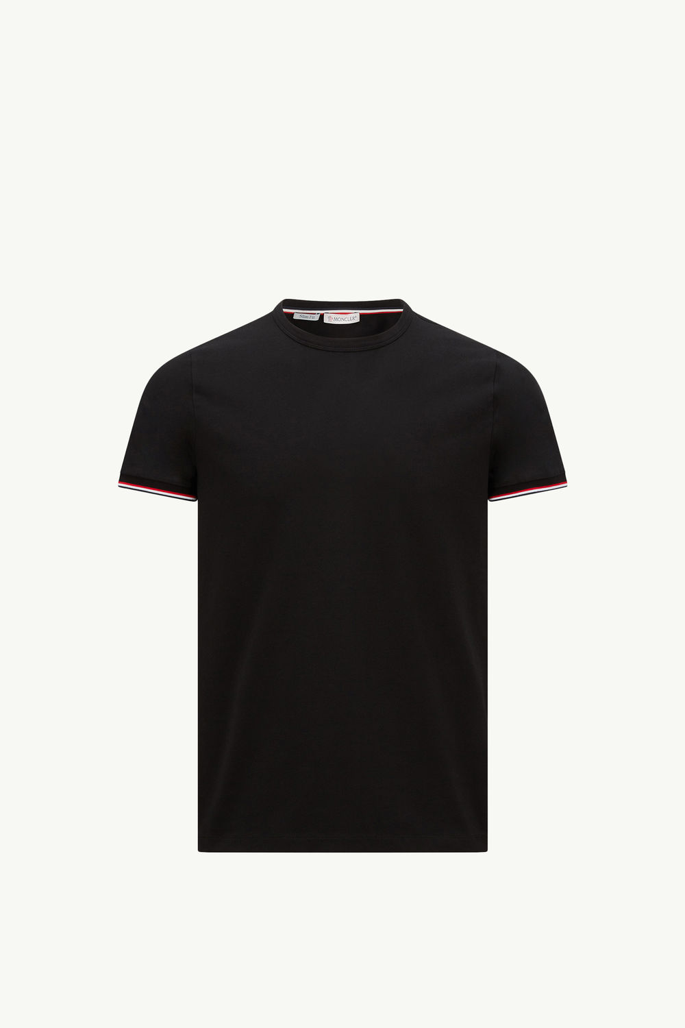 Tricolor-Trimmed Cotton T-Shirt Men Black Moncler 2