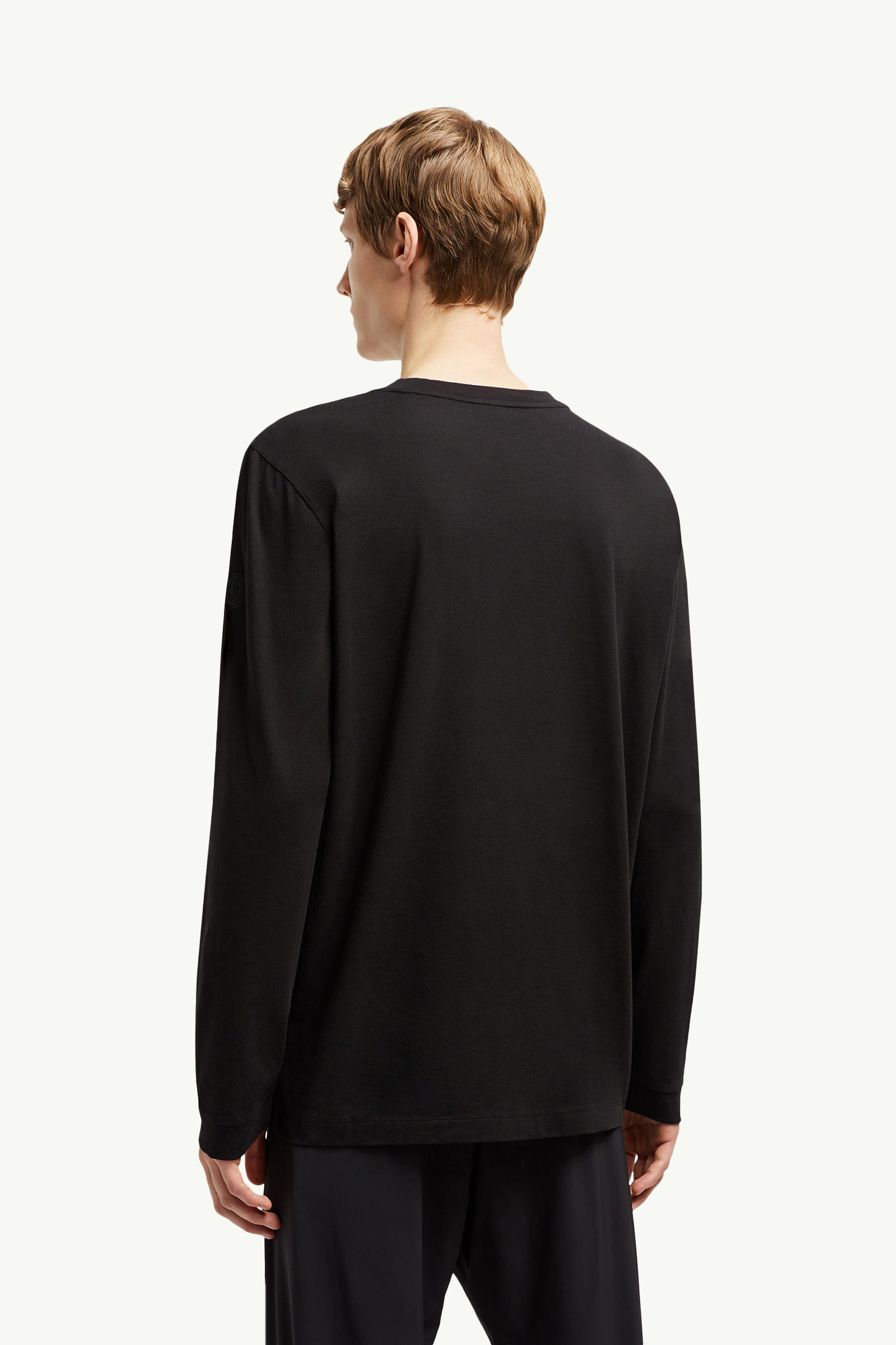 Blurred Logo Long Sleeve T-Shirt Men Black Moncler 4