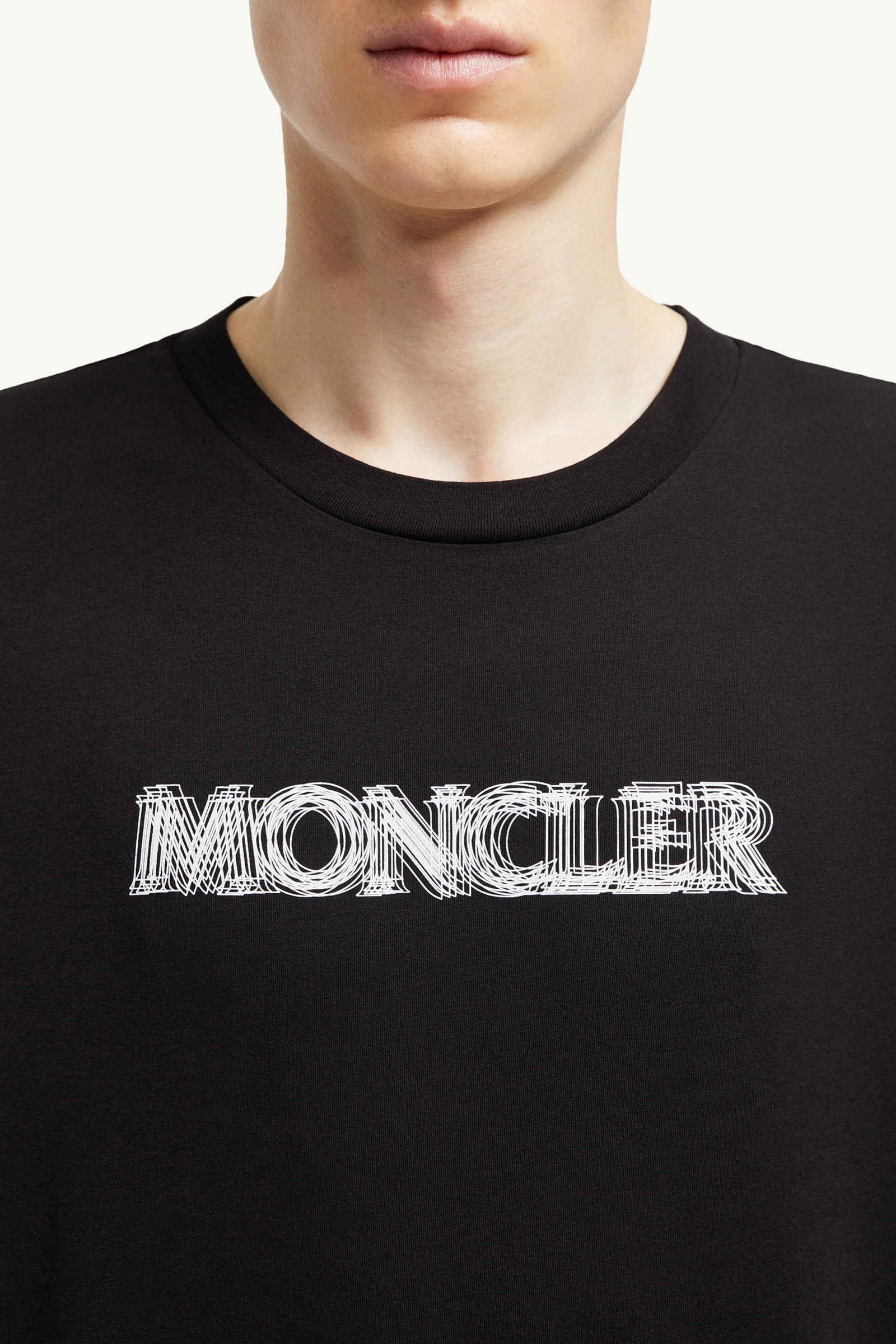 Blurred Logo Long Sleeve T-Shirt Men Black Moncler 5
