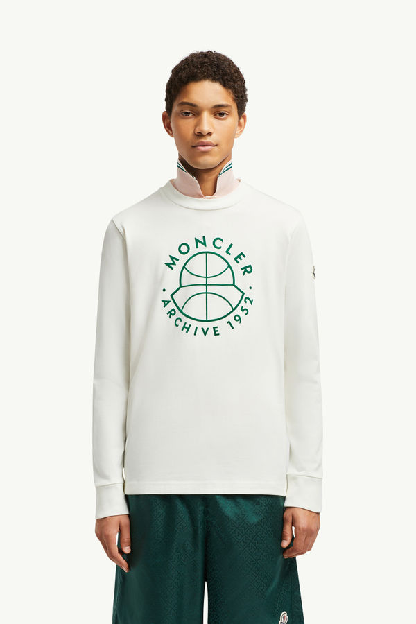 Basketball Logo Long Sleeve T-Shirt Men White Moncler 3
