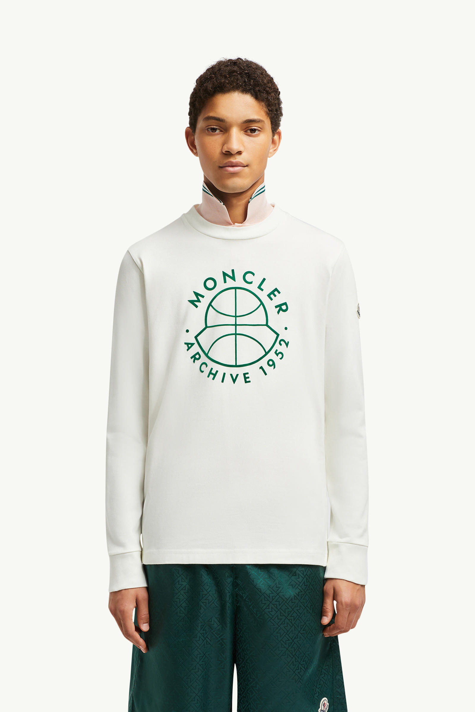 Basketball Logo Long Sleeve T-Shirt Men White Moncler 3