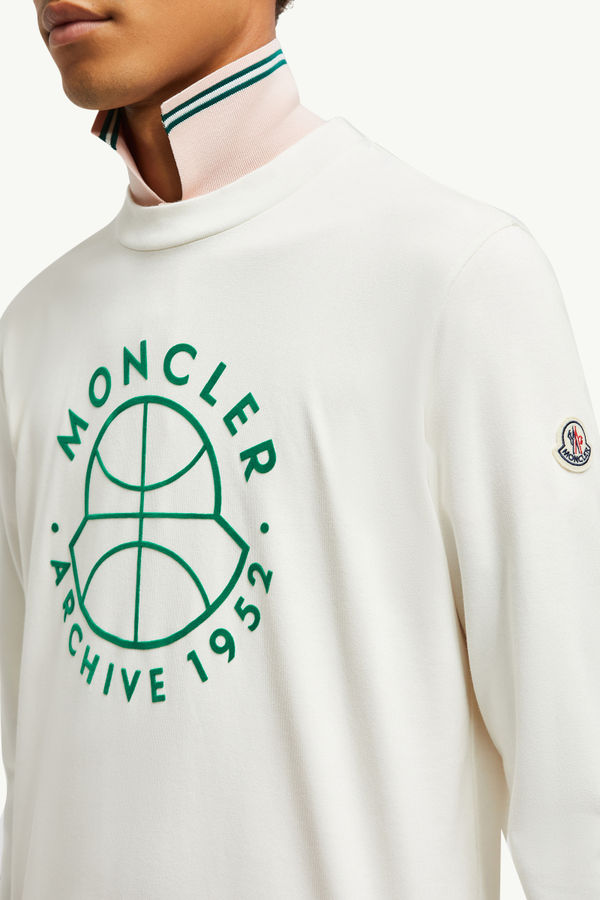 Basketball Logo Long Sleeve T-Shirt Men White Moncler 5
