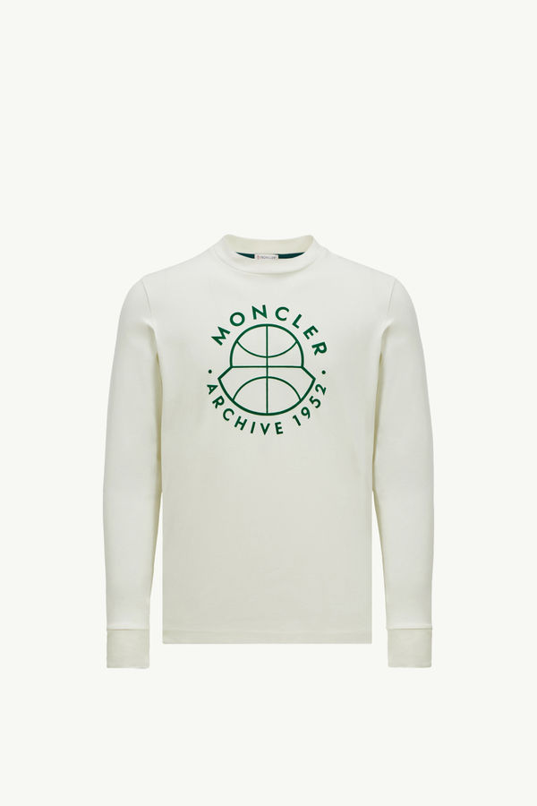Basketball Logo Long Sleeve T-Shirt Men White Moncler 2