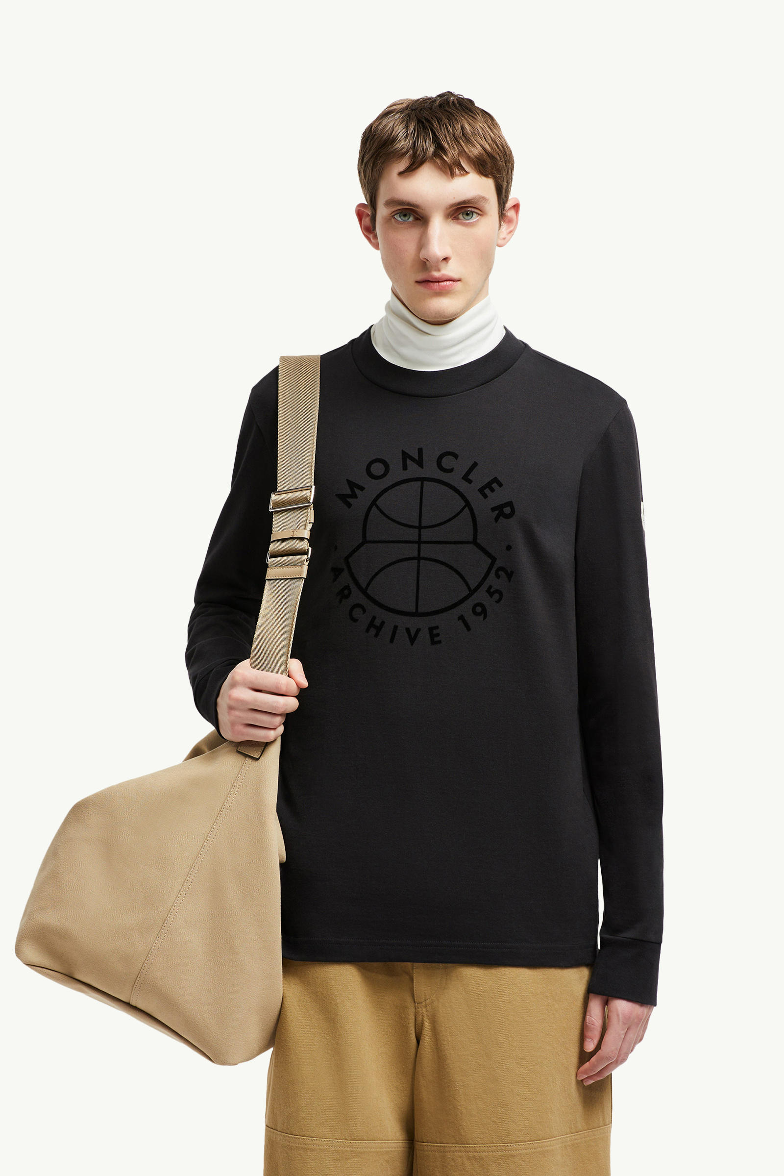 Basketball Logo Long Sleeve T-Shirt Men Black Moncler 0