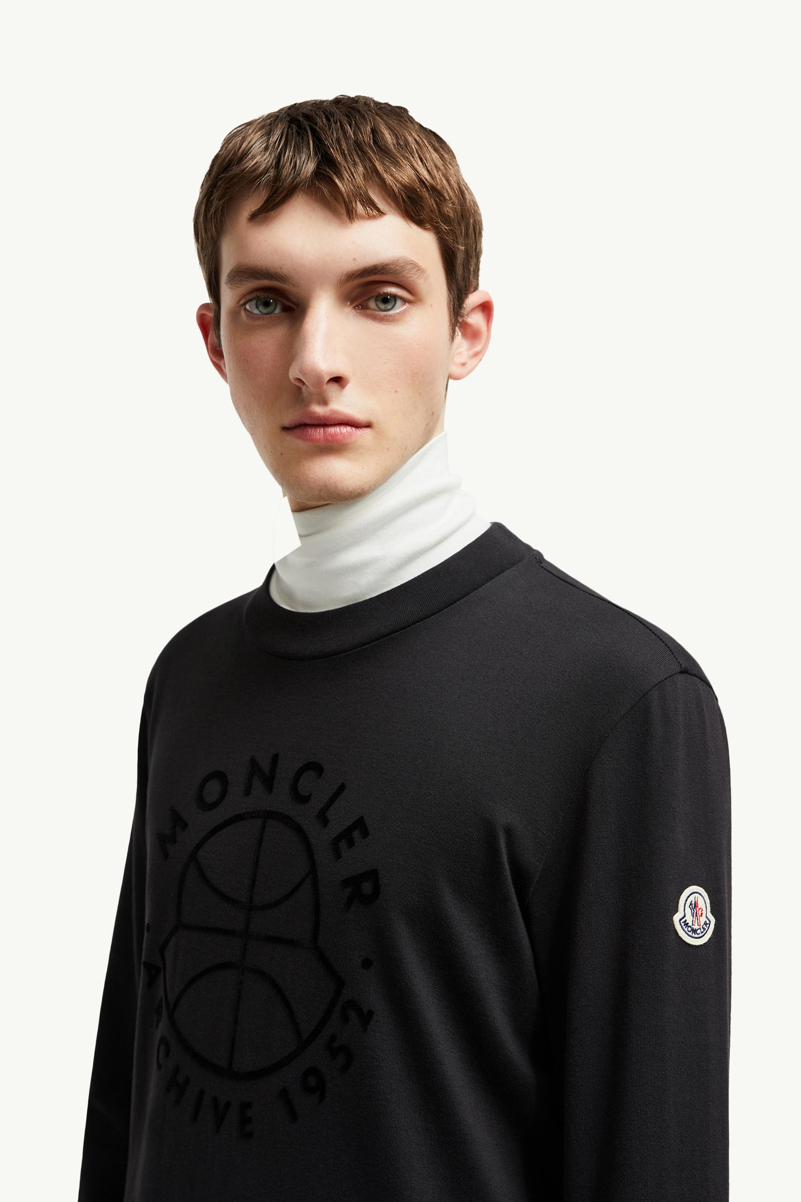 Basketball Logo Long Sleeve T-Shirt Men Black Moncler 1