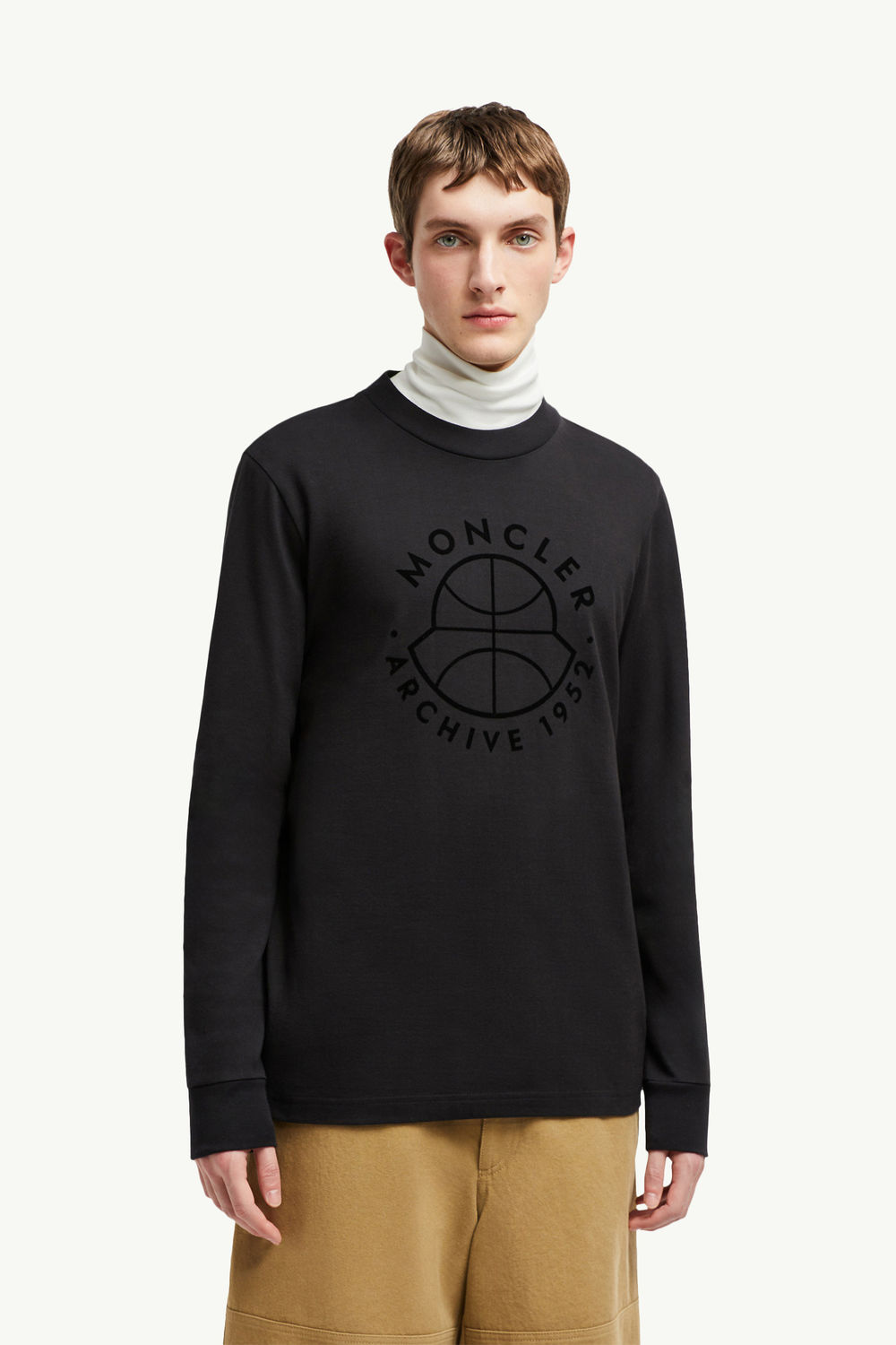 Basketball Logo Long Sleeve T-Shirt Men Black Moncler 3