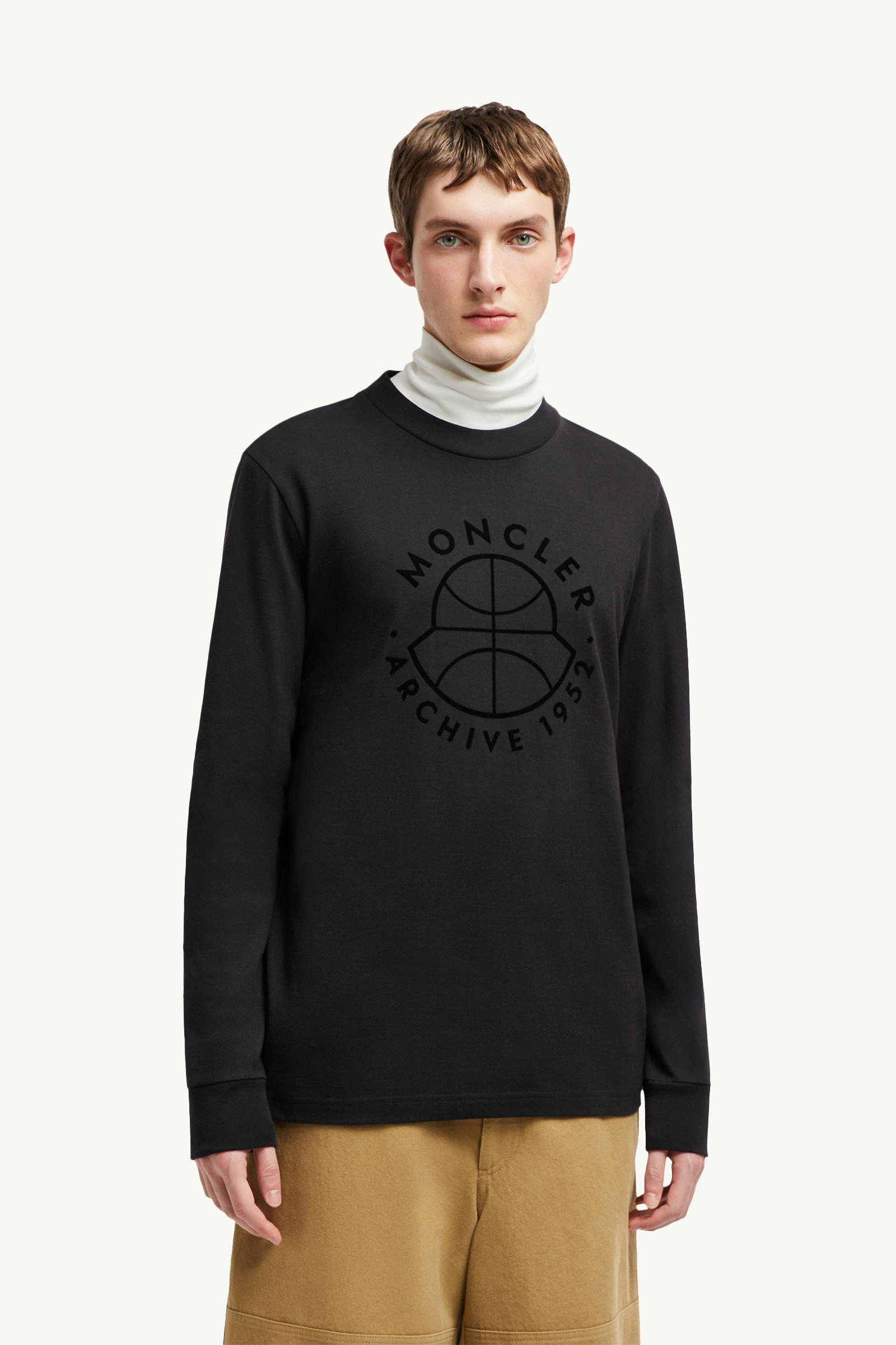 Basketball Logo Long Sleeve T-Shirt Men Black Moncler 3