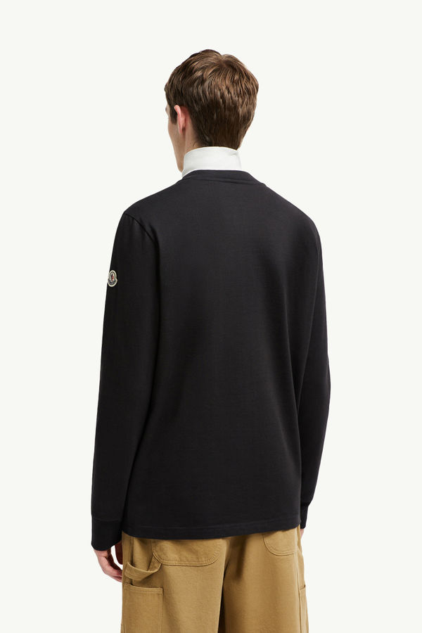 Basketball Logo Long Sleeve T-Shirt Men Black Moncler 4