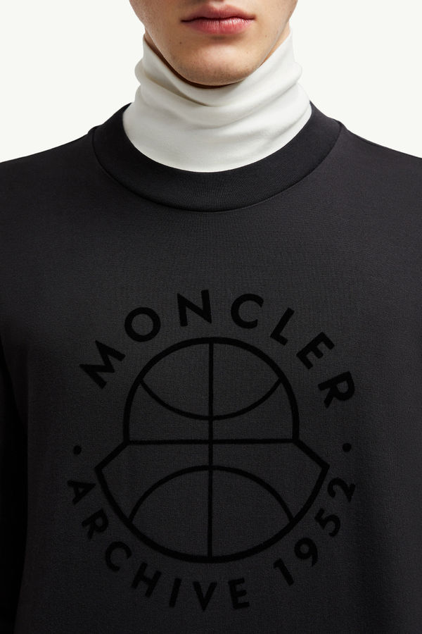 Basketball Logo Long Sleeve T-Shirt Men Black Moncler 5