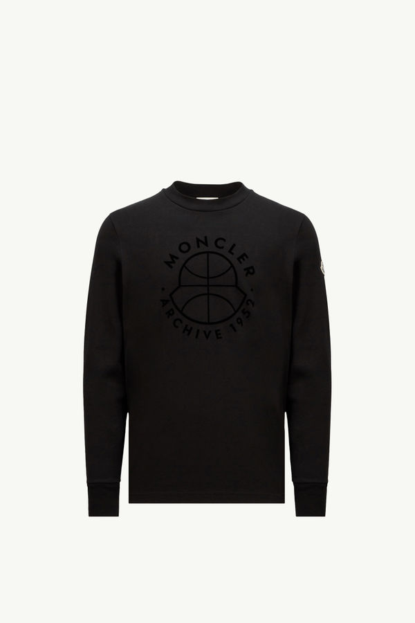 Basketball Logo Long Sleeve T-Shirt Men Black Moncler 2