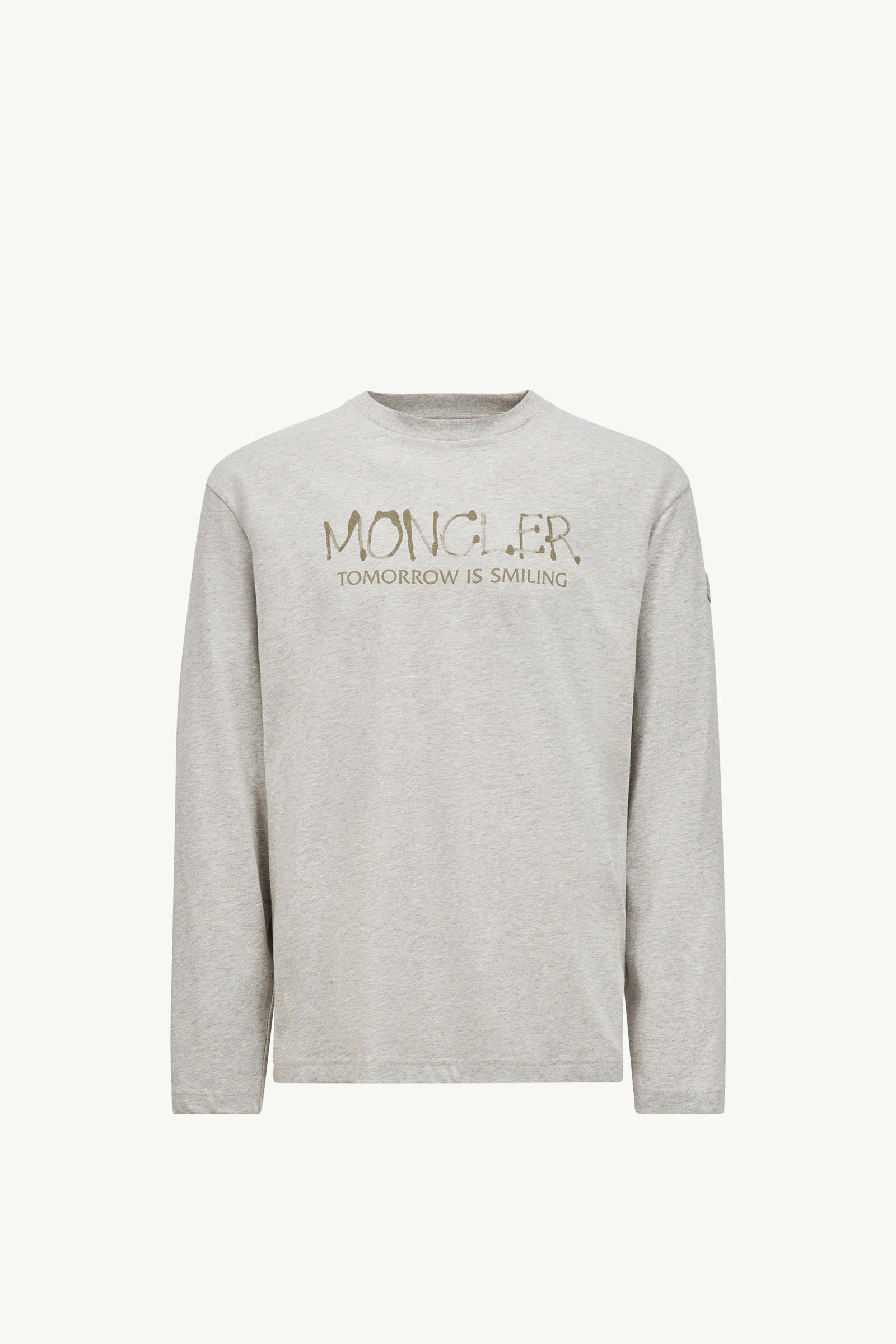 Graffiti Logo Long Sleeve T-shirt Men Light Gray Moncler 2