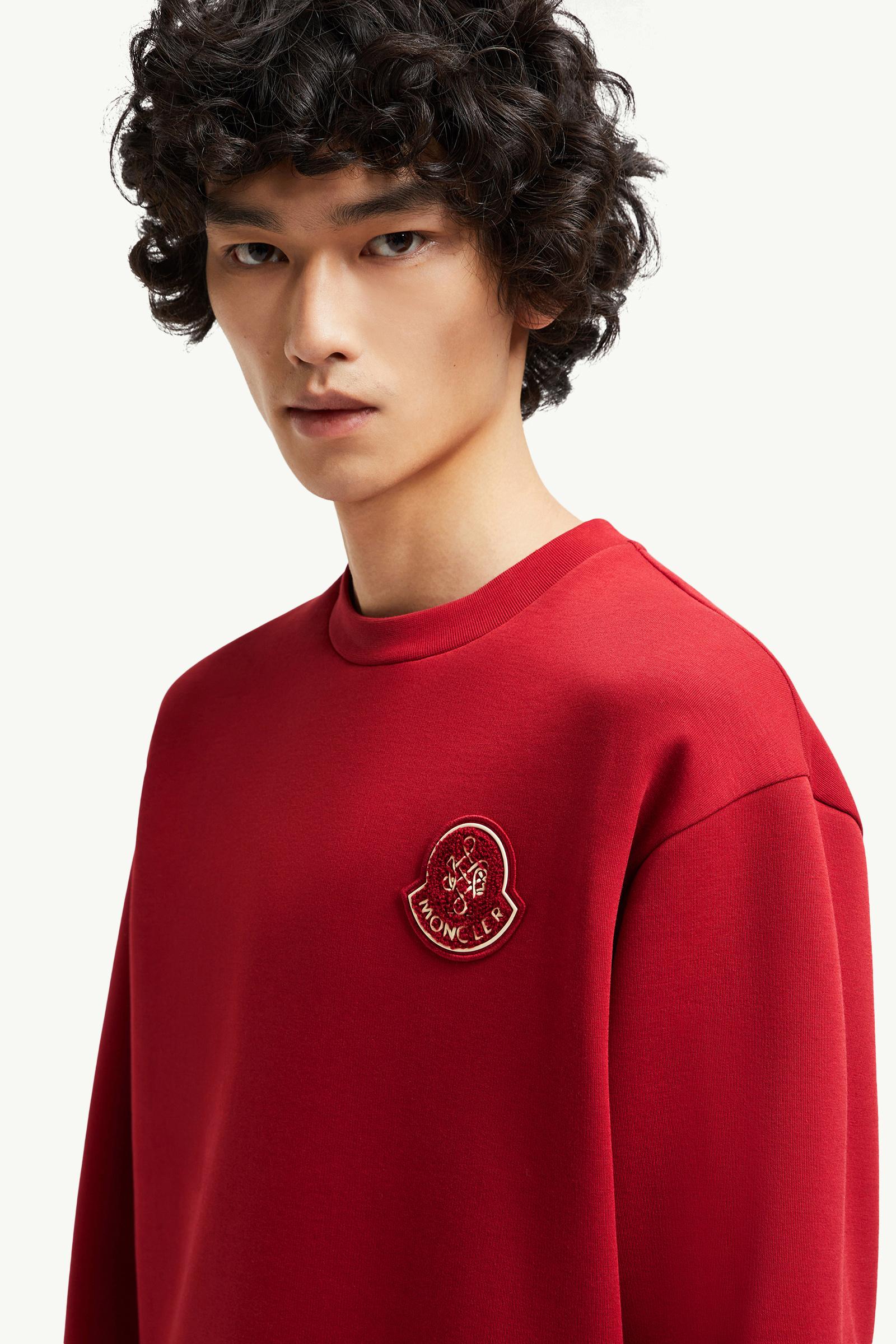 Year of the Snake Patch Neoprene Sweatshirt Men Red Moncler 1