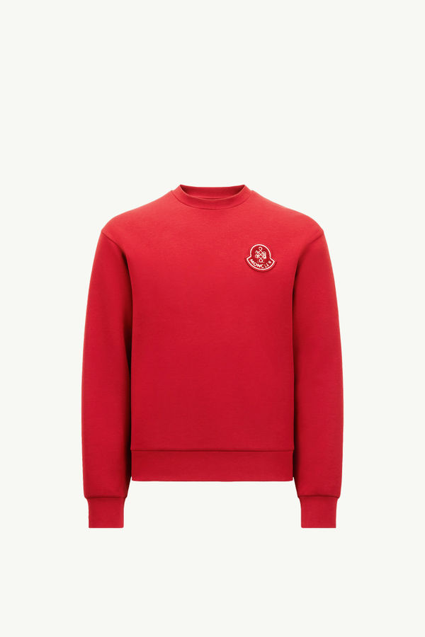 Year of the Snake Sweatshirt aus Neopren mit Aufnäher Herren Rot Moncler 2