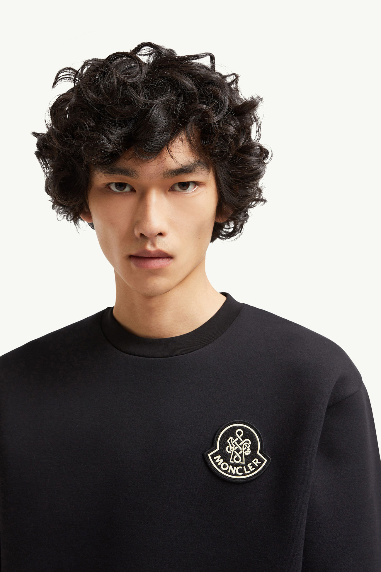 Year of the Snake Sweatshirt aus Neopren mit Aufnäher Herren Schwarz Moncler 1