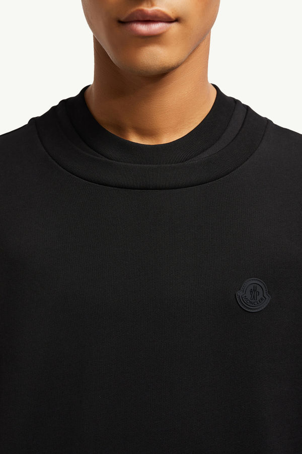 Double Collar Cotton Sweatshirt Men Black Moncler 5