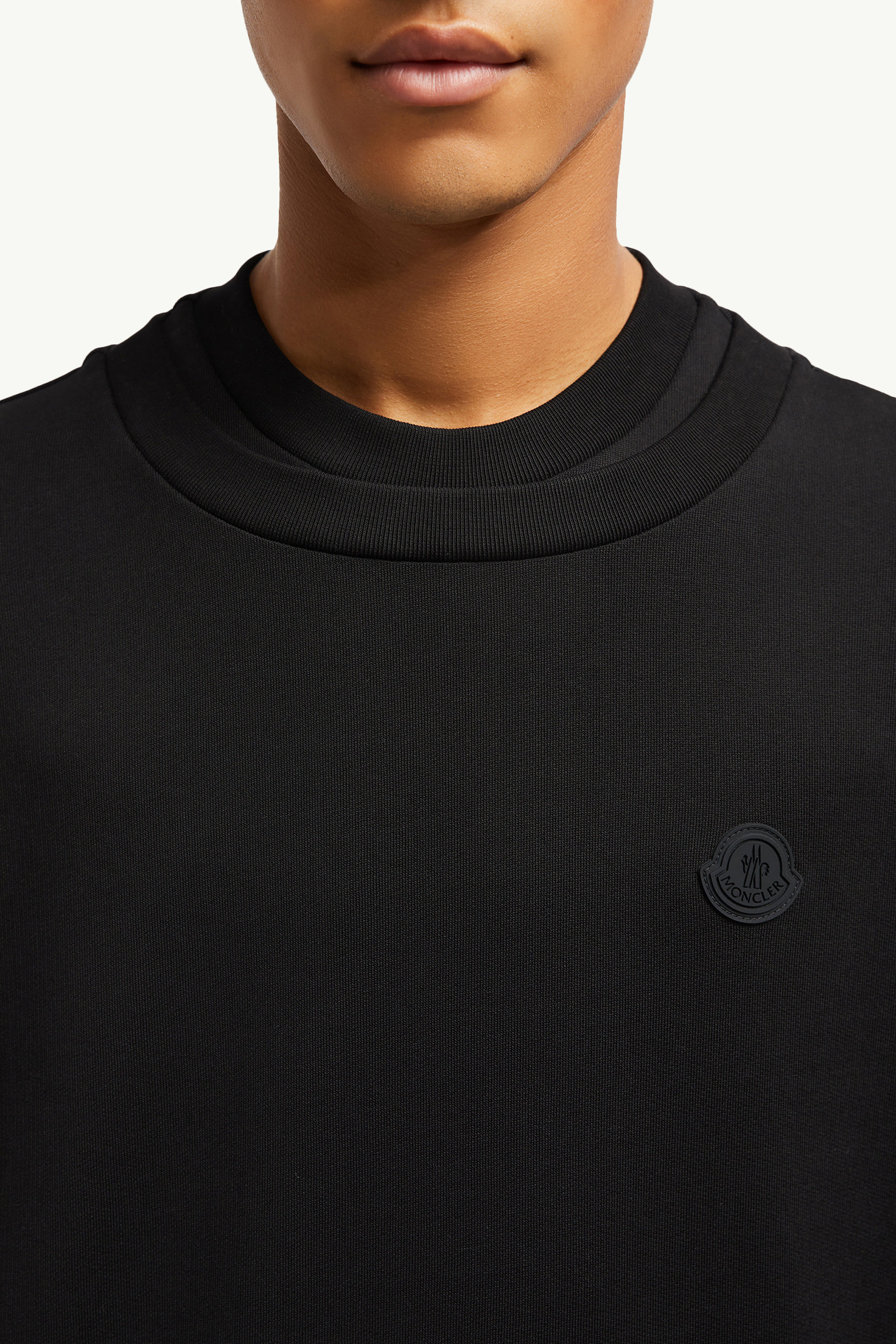 Double Collar Cotton Sweatshirt Men Black Moncler 5