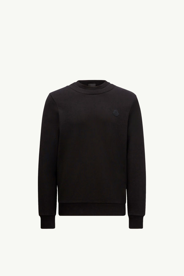 Double Collar Cotton Sweatshirt Men Black Moncler 2