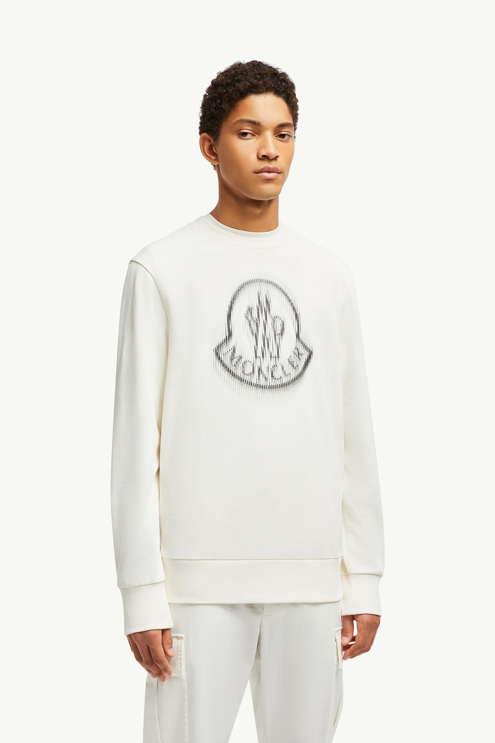 スウェット・トレーナー Moncler Blurred Logo Sweatshirt White Blurred Logo Sweatshirt - Sweatshirts for Men | Moncler IT
