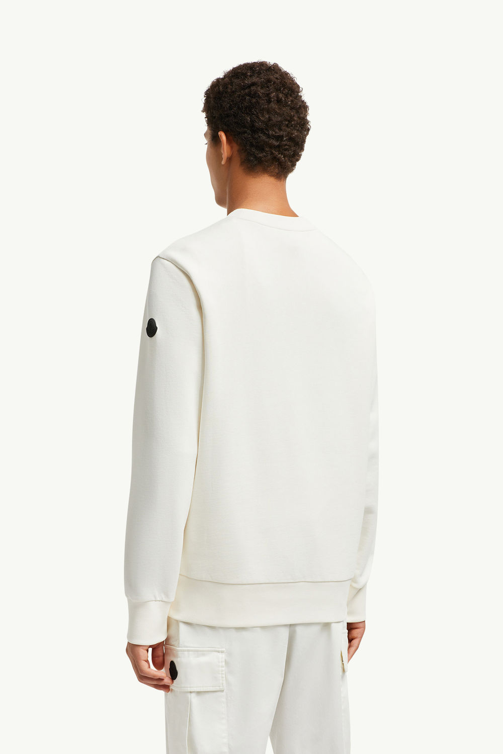 Blurred Logo Sweatshirt Men White Moncler 4