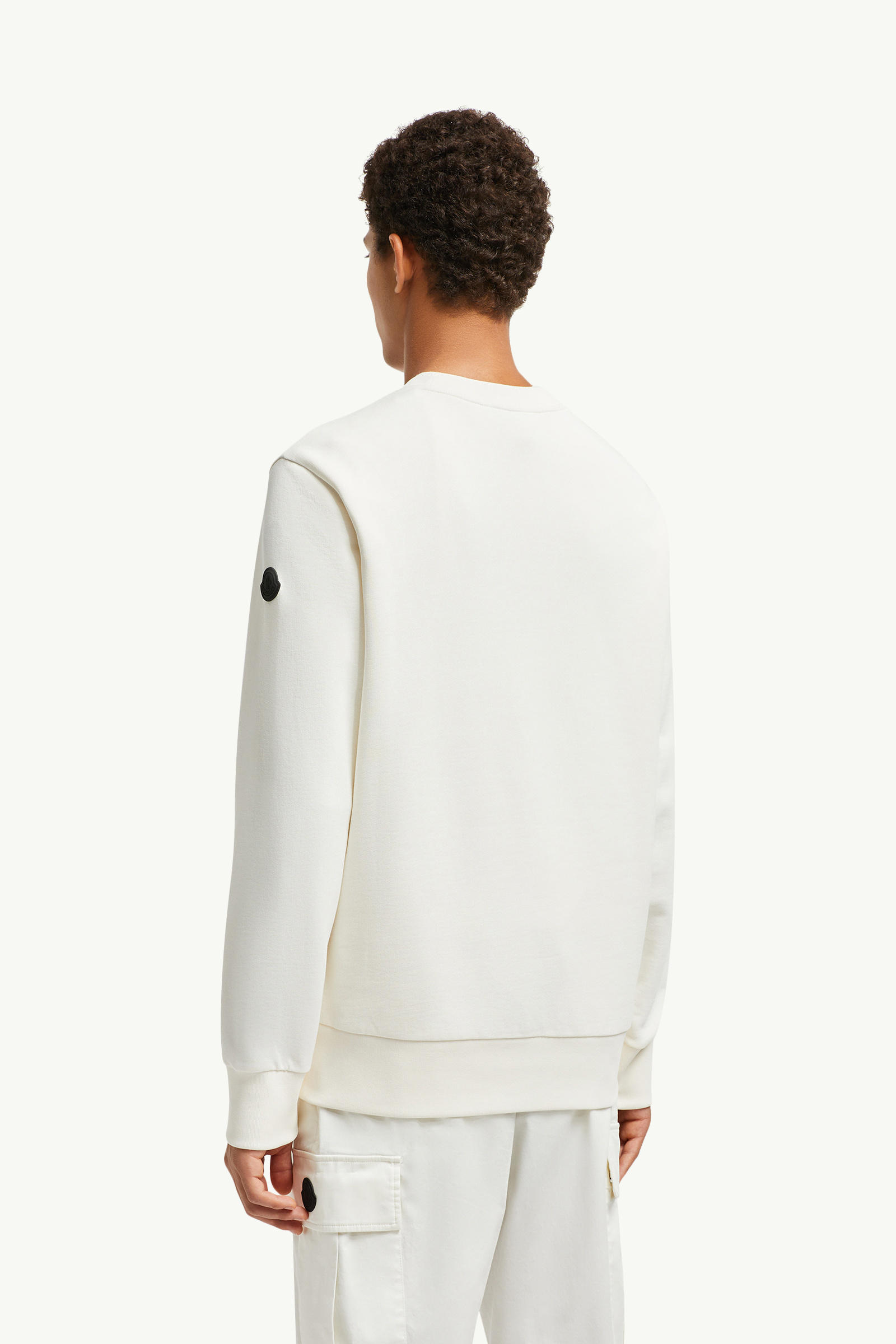 Blurred Logo Sweatshirt Men White Moncler 4