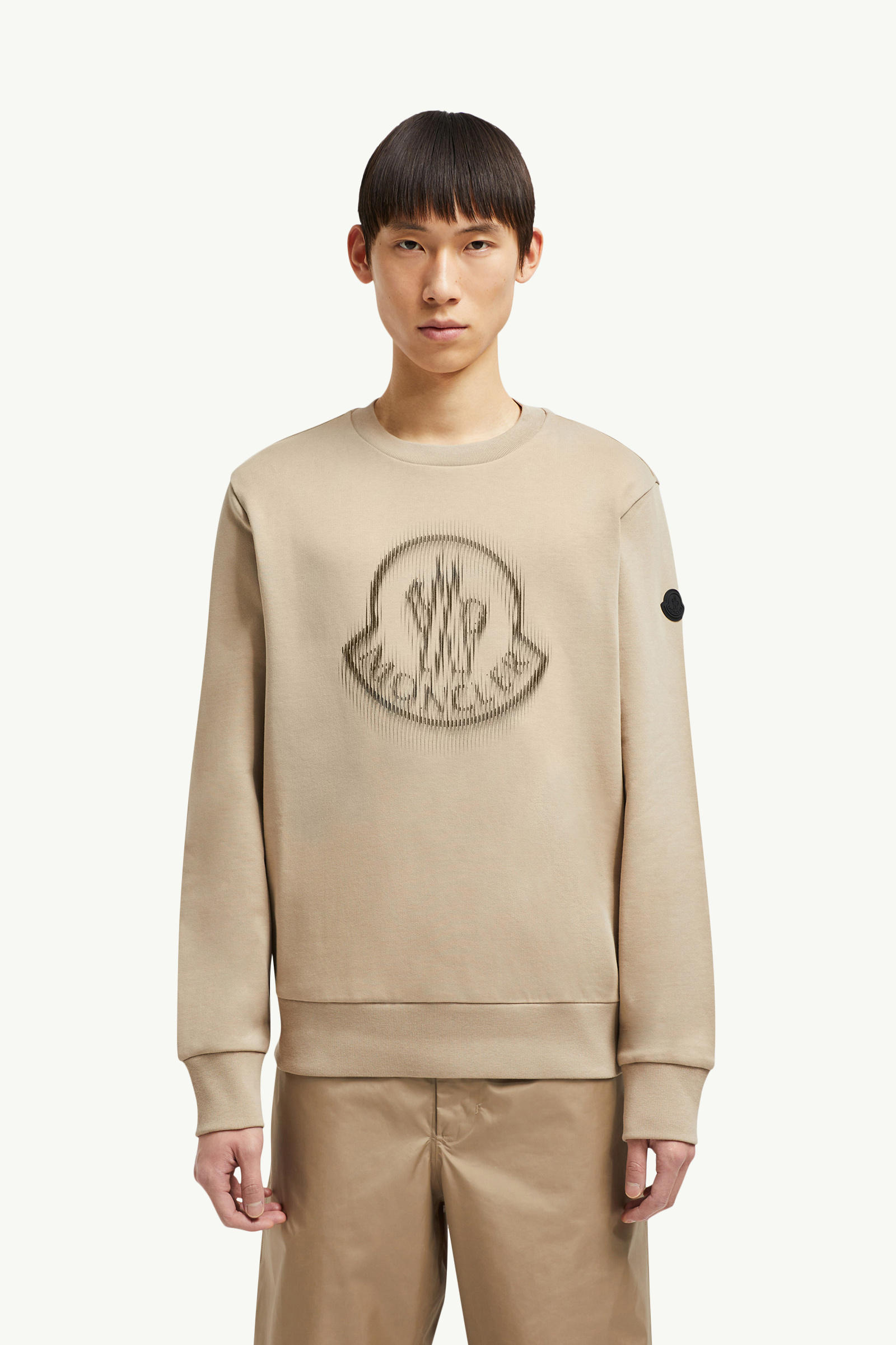 模糊標誌衛衣 男士 淺米色 Moncler 3