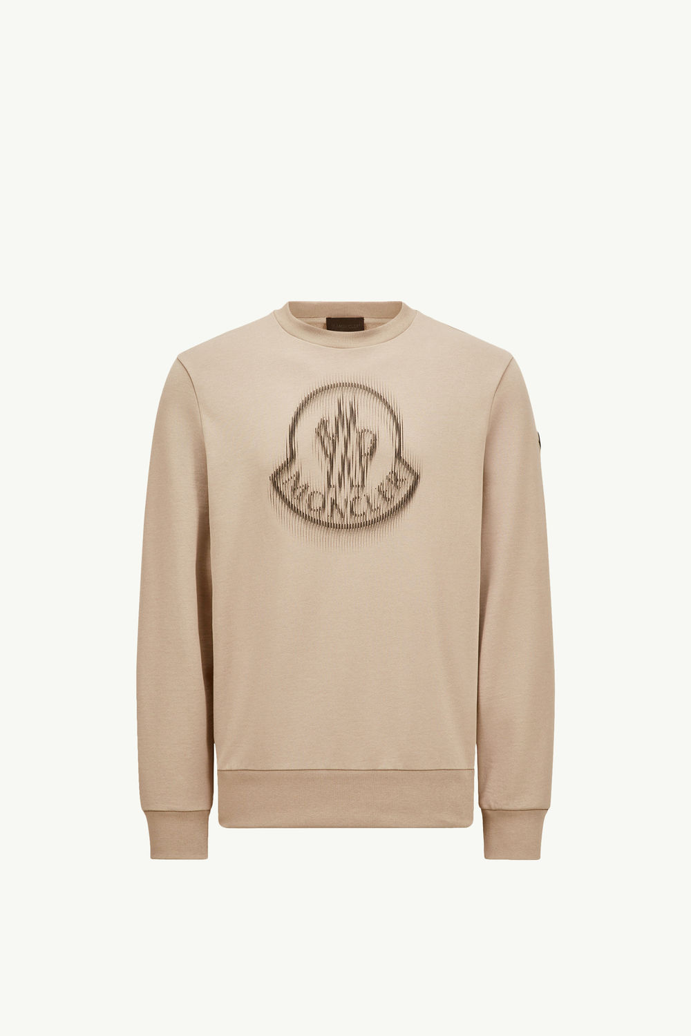 Blurred Logo Sweatshirt Men Light Beige Moncler 2