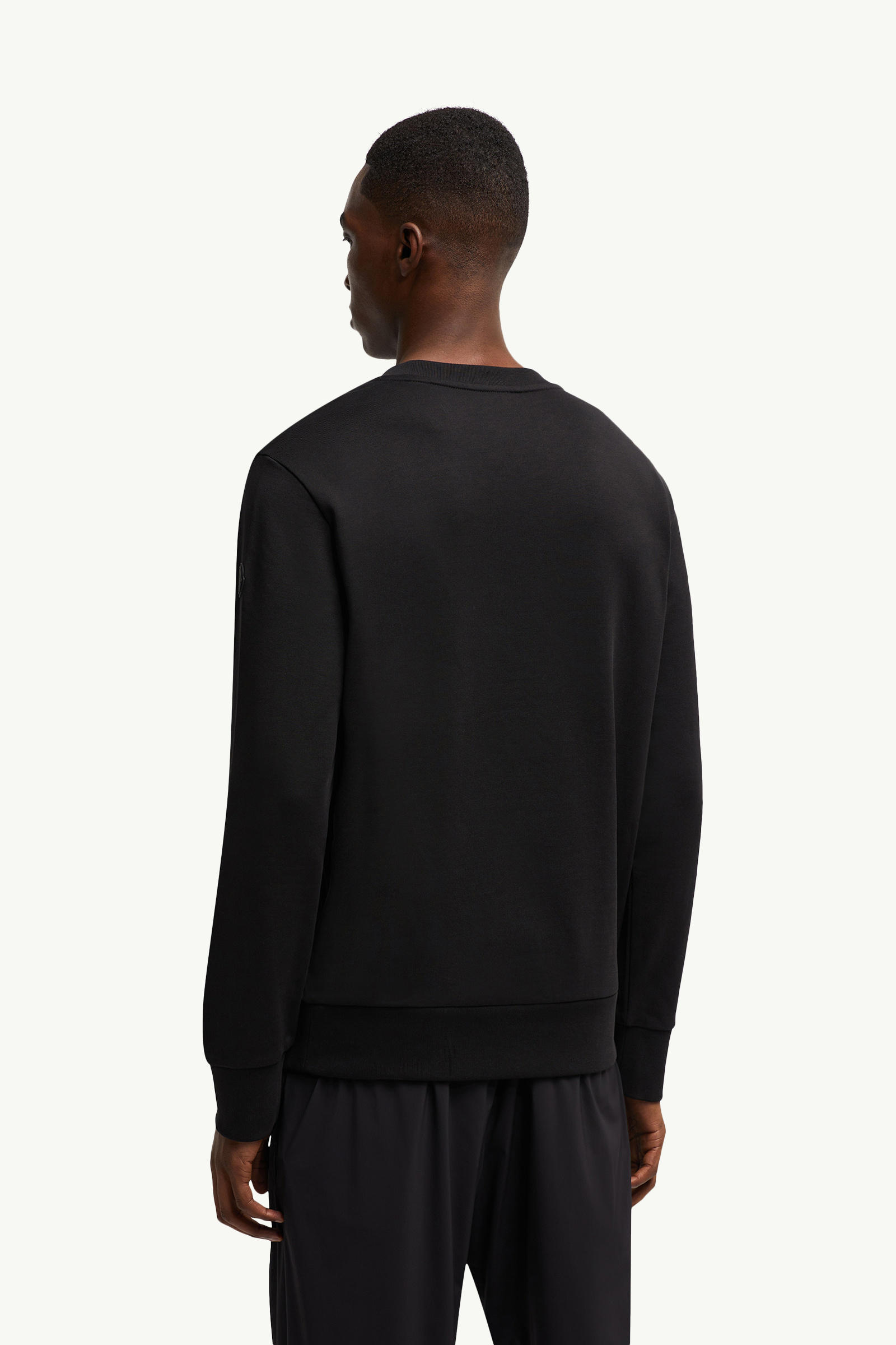 Blurred Logo Sweatshirt Men Black Moncler 4