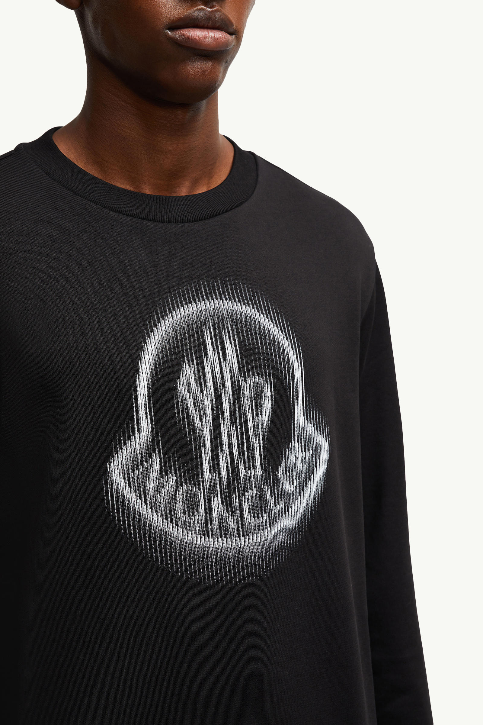Blurred Logo Sweatshirt Men Black Moncler 5