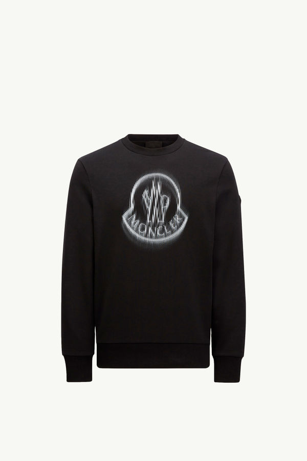 Blurred Logo Sweatshirt Men Black Moncler 2