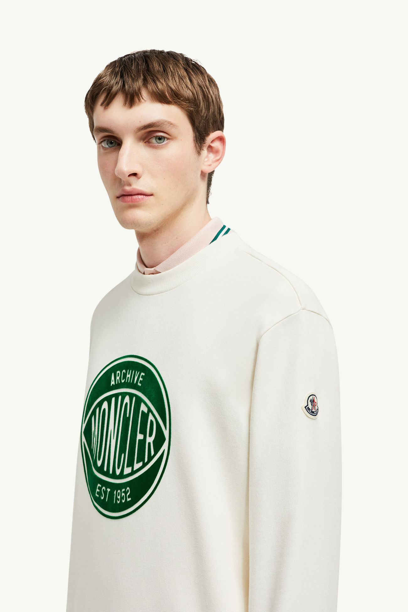 Basketball Logo Cotton Sweatshirt Men White Moncler 1