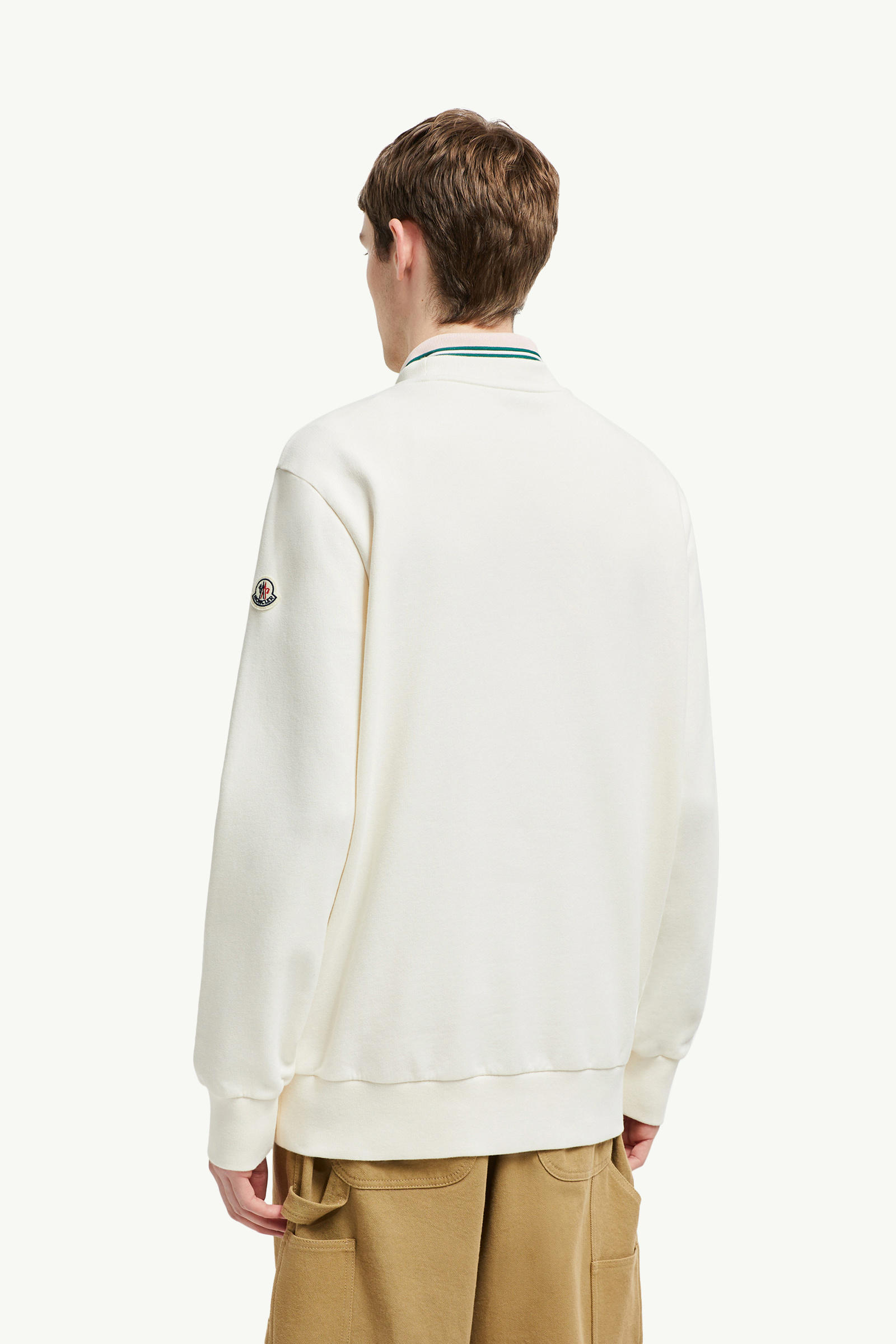 Basketball Logo Cotton Sweatshirt Men White Moncler 4