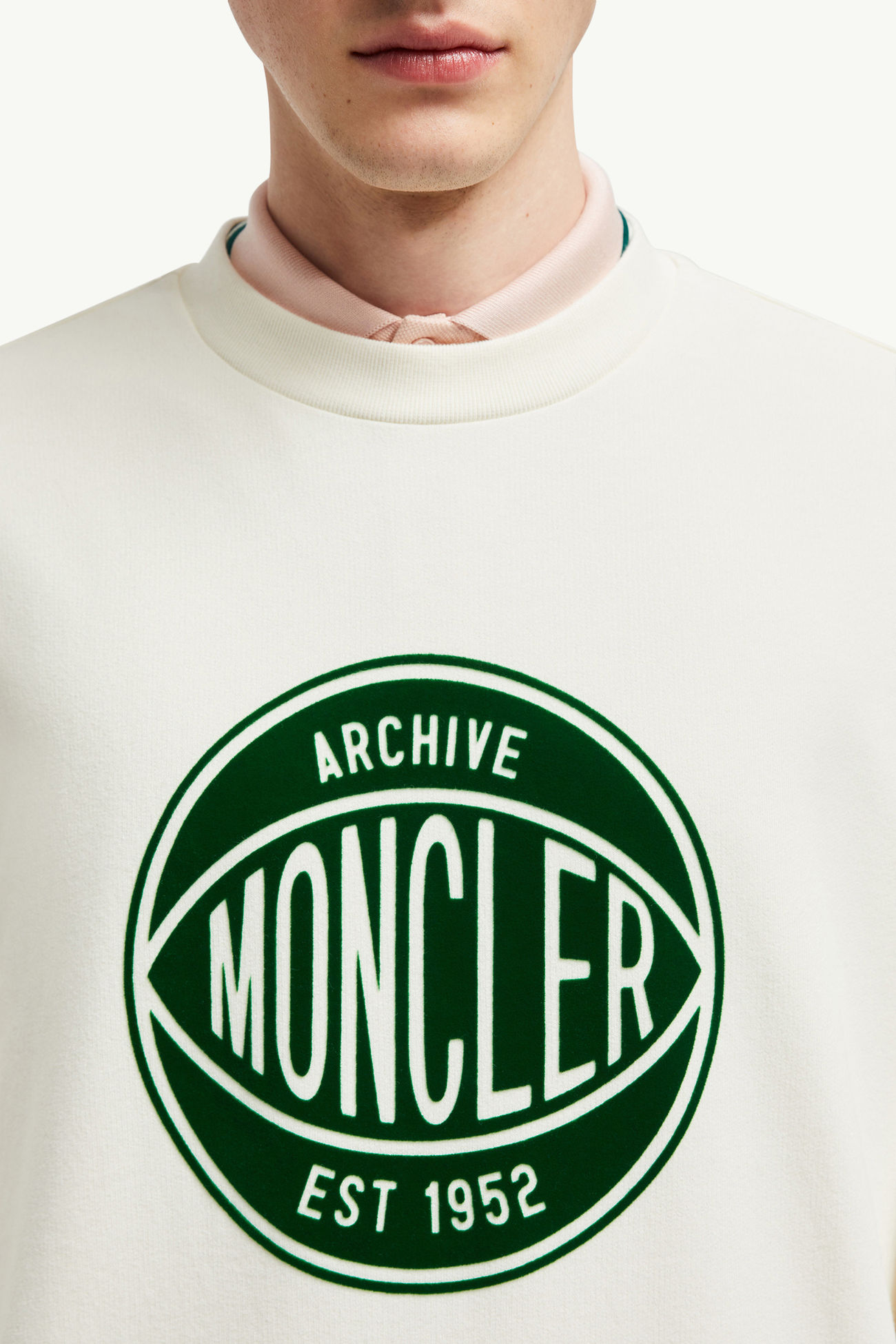 Basketball Logo Cotton Sweatshirt Men White Moncler 5