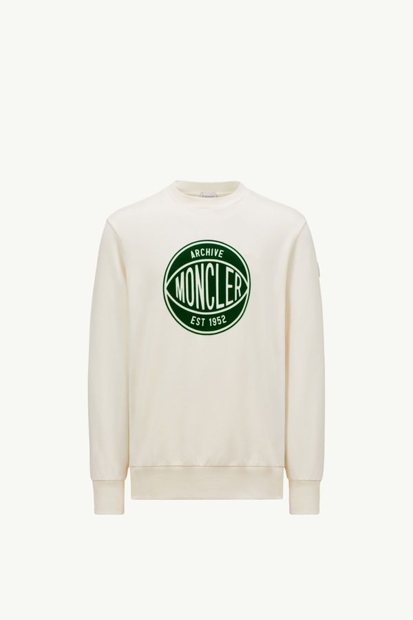 Sweat en coton à logo ballon de basket Hommes Blanc Moncler 2