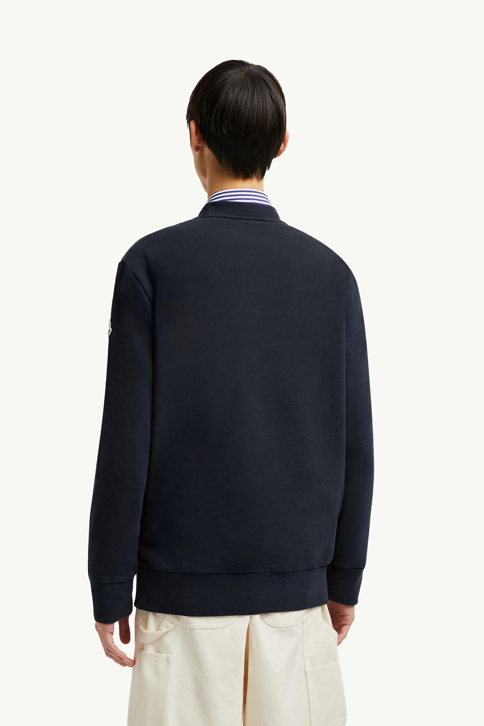 Basketball Logo Cotton Sweatshirt Men Navy Blue Moncler 4