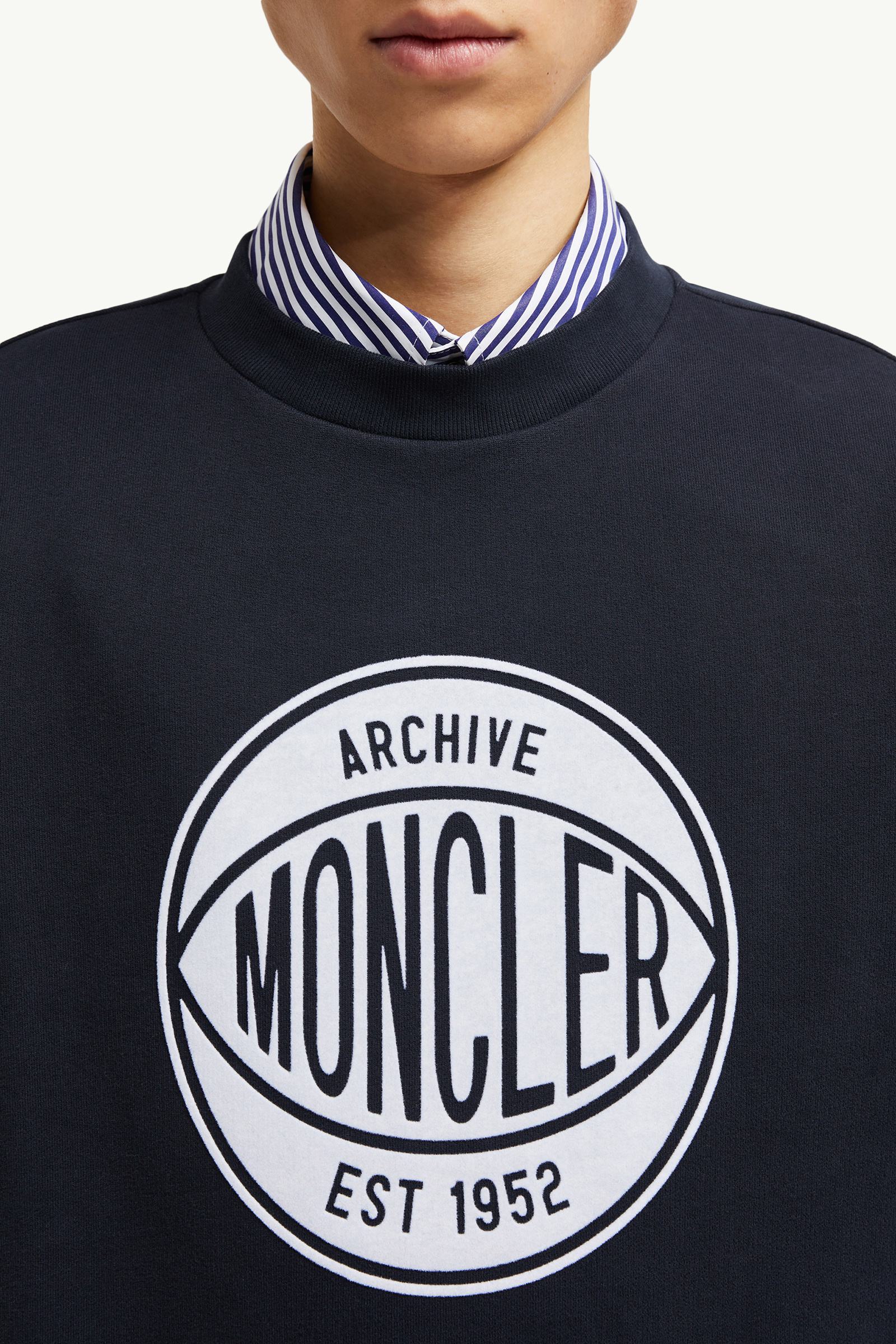Navy Blue Basketball Logo Cotton Sweatshirt - Sweatshirts